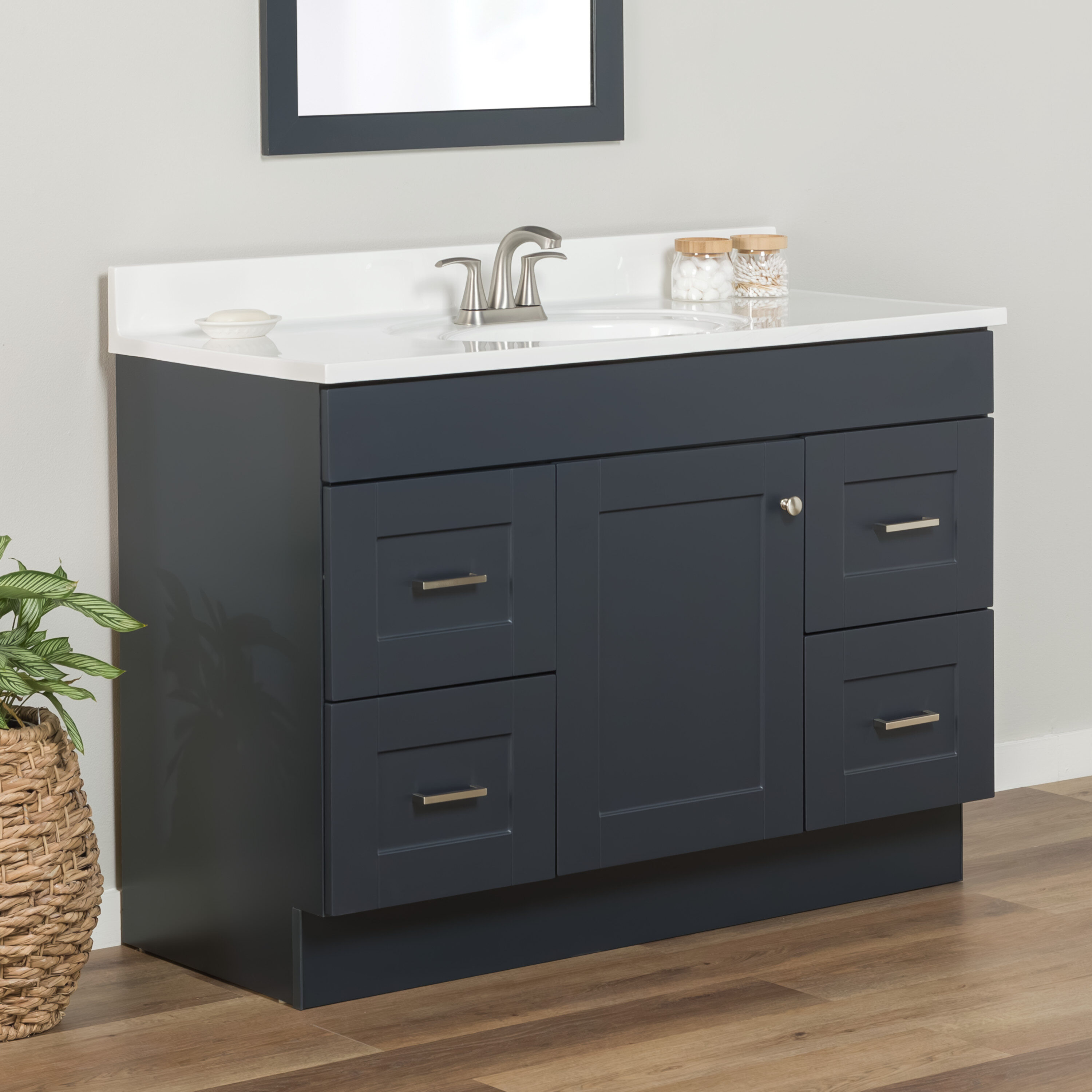 Project Source 48-in Deep Blue Bathroom Vanity Base Cabinet without Top ...