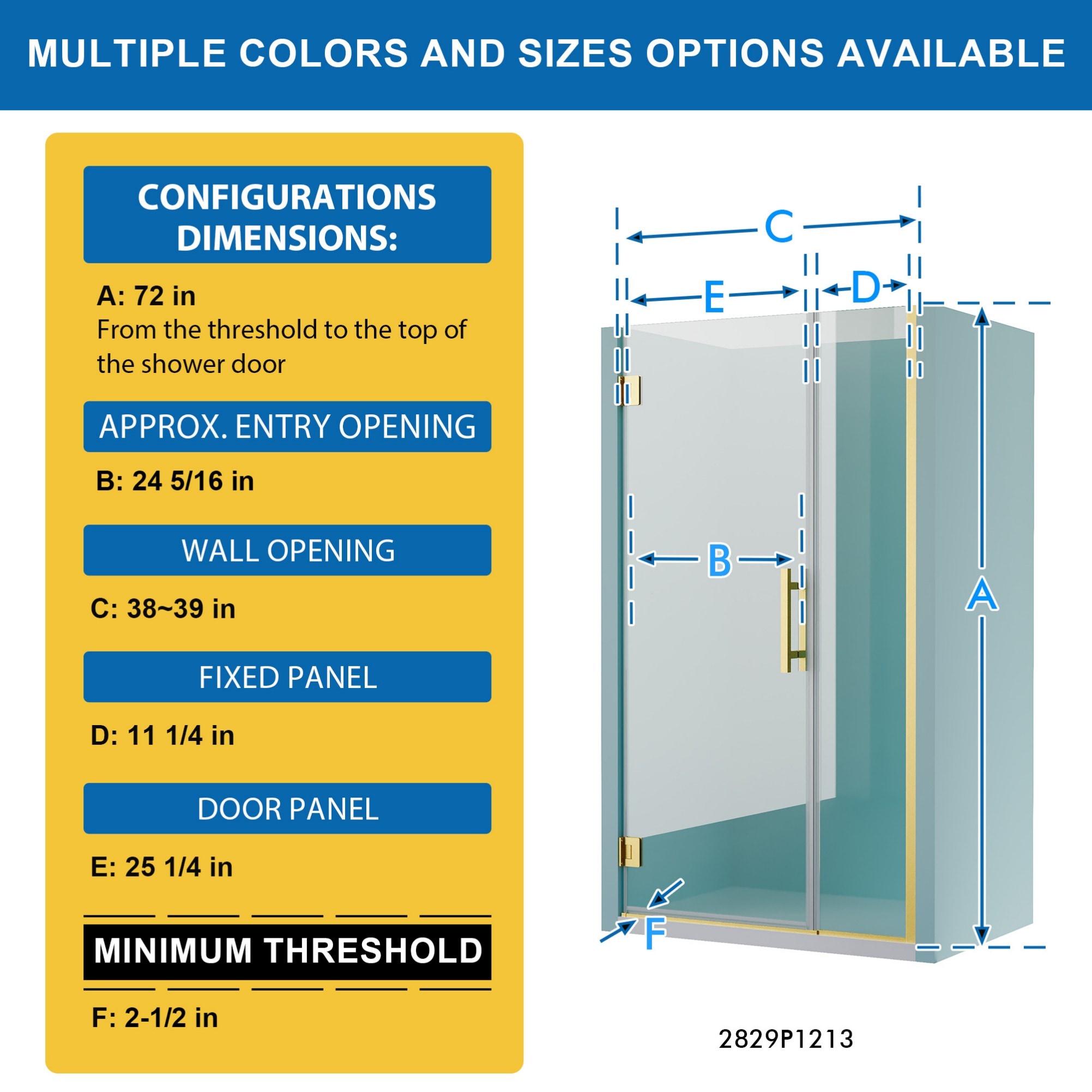 WELLFOR FLEX-29-12BG Shower-Doors - View #2