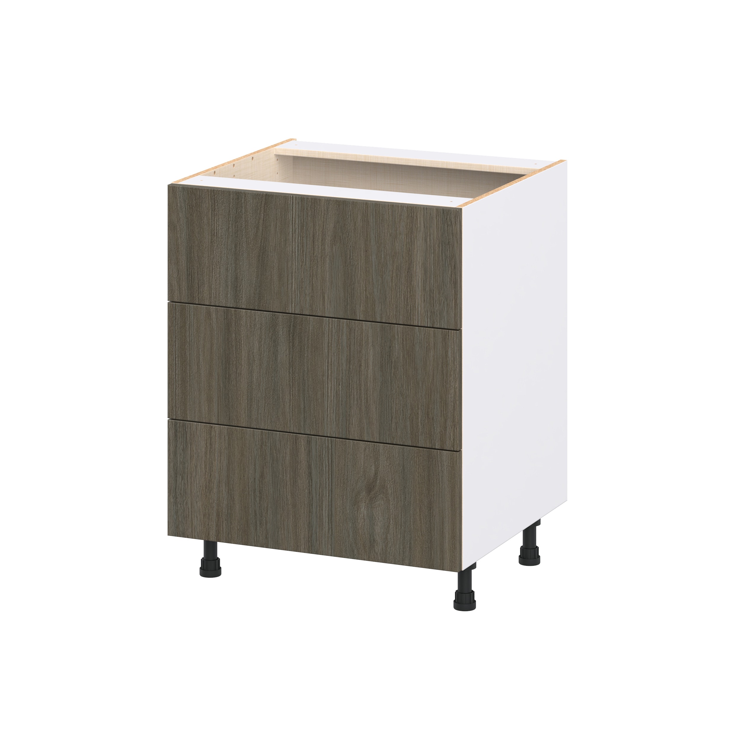 Hugo&Borg DSB3DA27-SA Savane 27-in W x 34.5-in H x 24.5-in D Textmel 3 -Drawers Drawer Base Fully assembled Cabinet Flat Panel Slab