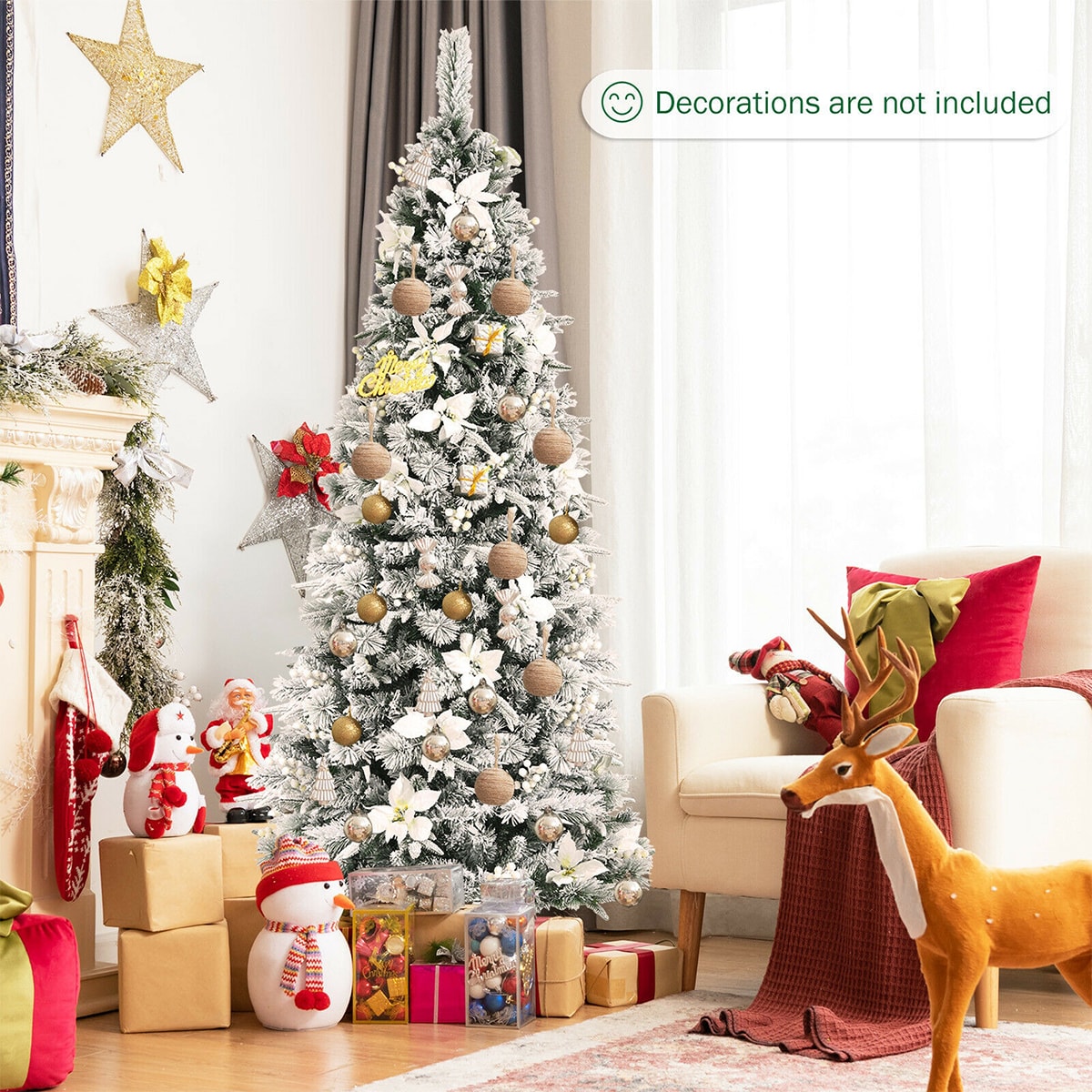 WELLFOR CM-HWY-22106BK Artificial-Christmas-Trees - View #3