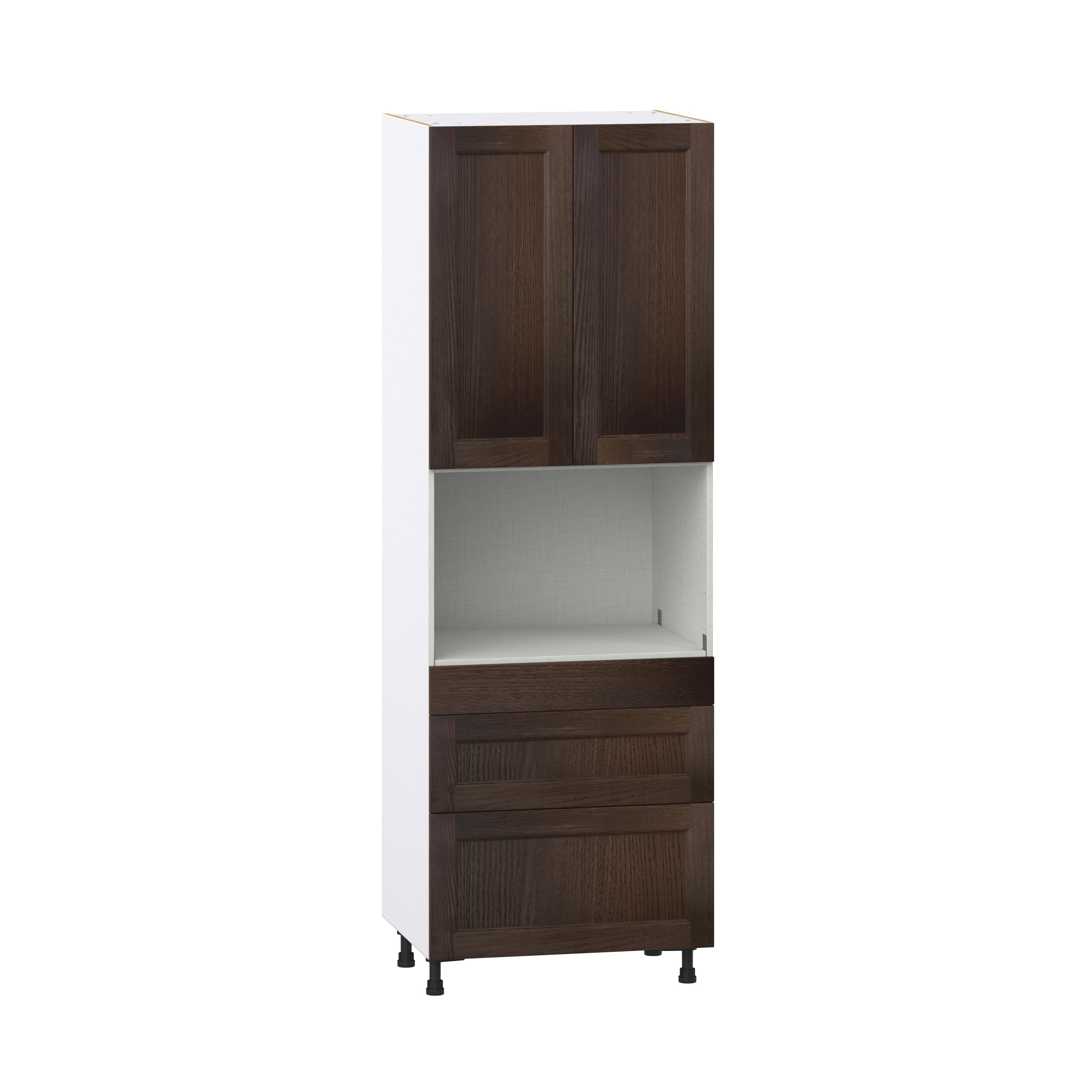 Hugo&Borg DSTM3D3089.5-MO Montclaire 30-in W x 89.5-in H x 24-in D Wood 3 -Drawers Pantry Fully assembled Cabinet (Recessed Panel Shaker)