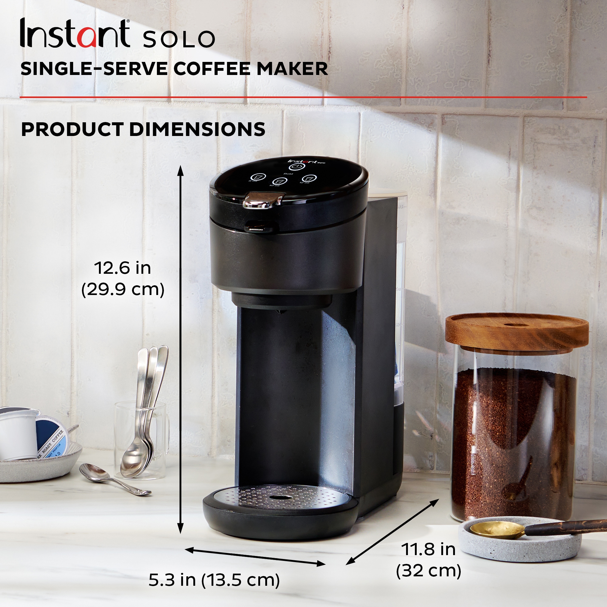 Black Instant Solo 2-in-1 Single Serve Coffee Maker for K-Cup Pods and  Coffee