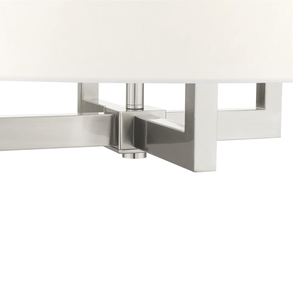 Cresthaven 4-Light Brushed Nickel Chandelier with Off-White Fabric Shade