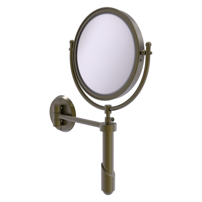 Allied Brass Soho 8-in x 15-in Satin Chrome Double-Sided Magnifying Wall-Mounted Vanity Mirror Allied Brass Soho 8-in x 15-in Satin Chrome Double-Sided Magnifying Wall-Mounted Vanity Mirror
