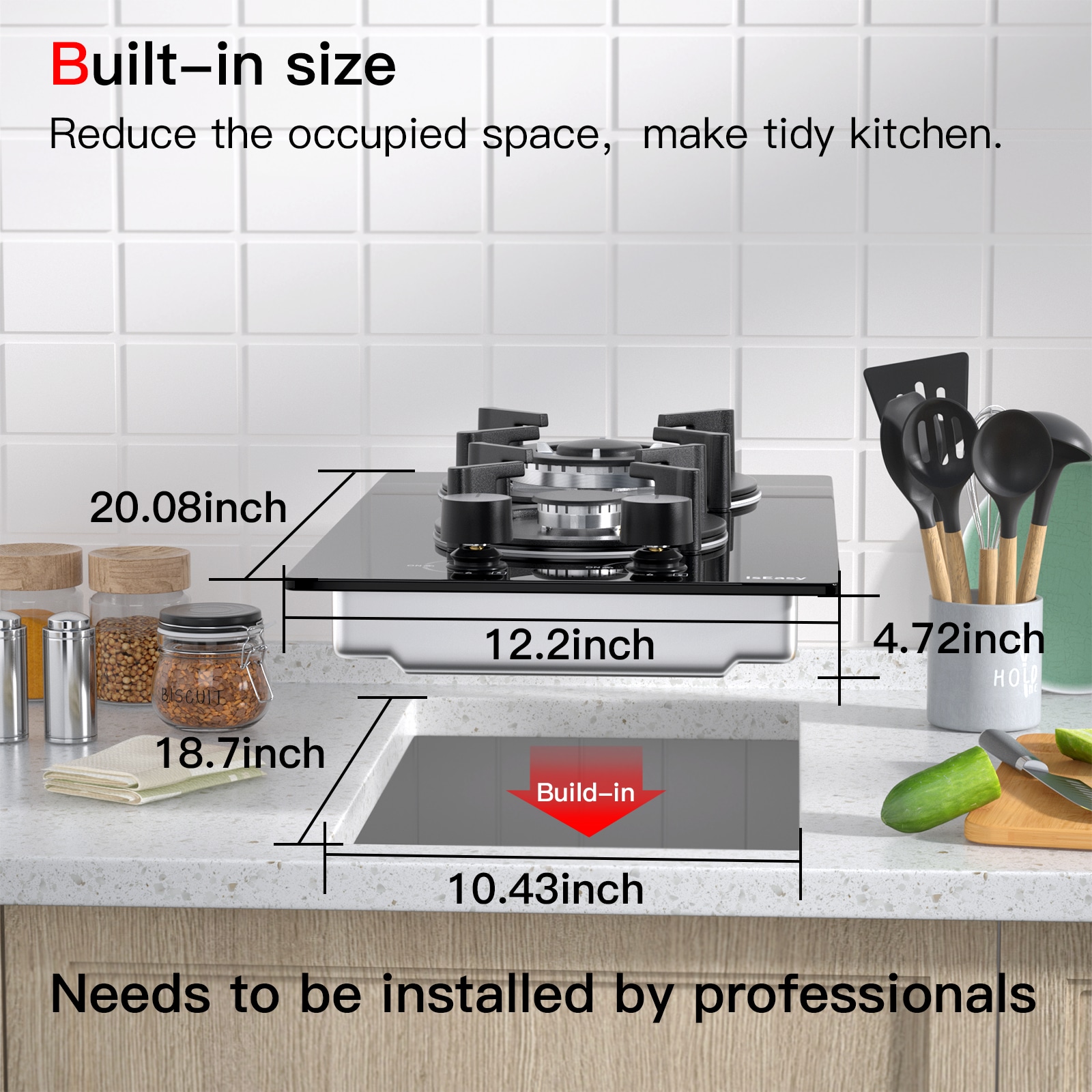IsEasy 12in 2 Burners Black Gas Cooktop in the Gas Cooktops department