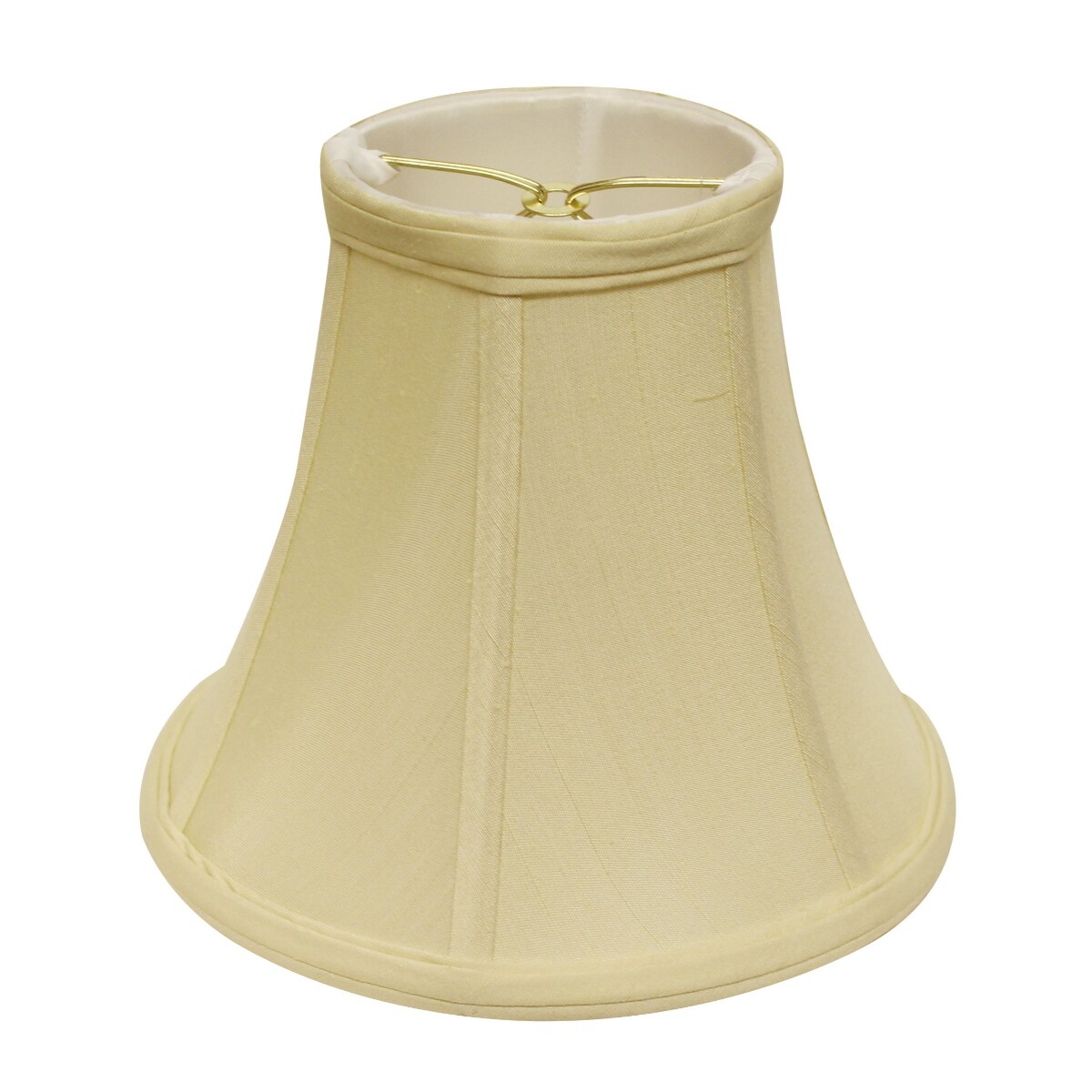 HomeRoots 7-in x 8-in White Fabric Bell Lamp Shade in the Lamp Shades ...