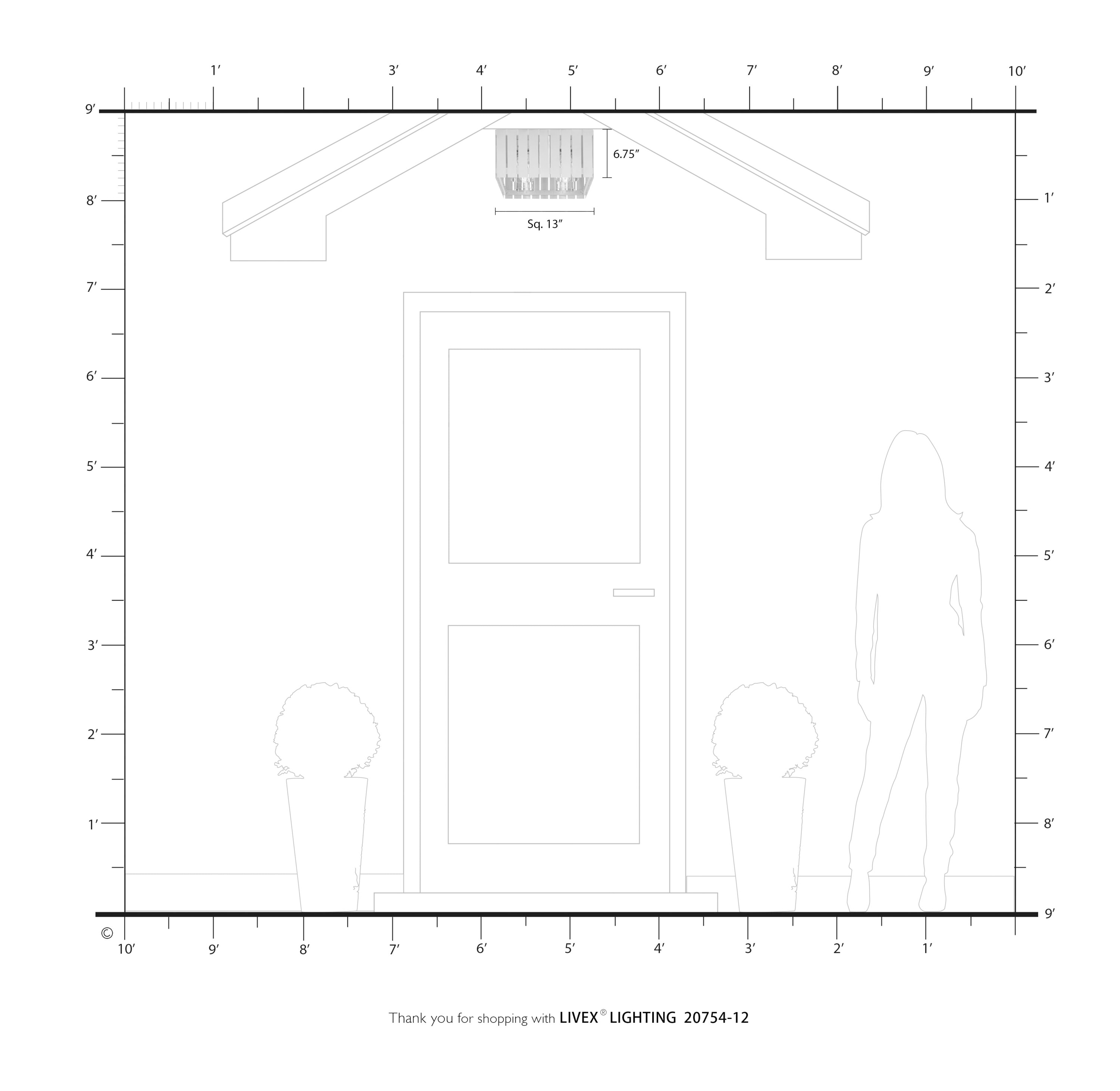 Satin Brass Greenwich Geometric 4-Light Indoor/Outdoor Flush Mount