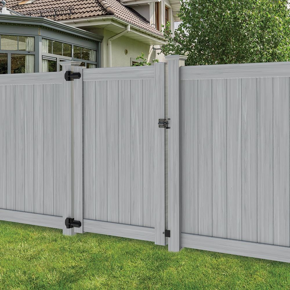Freedom 8.5-ft H x 5-in W Woodgrain Gray Vinyl Corner Fence Post (Assembled)