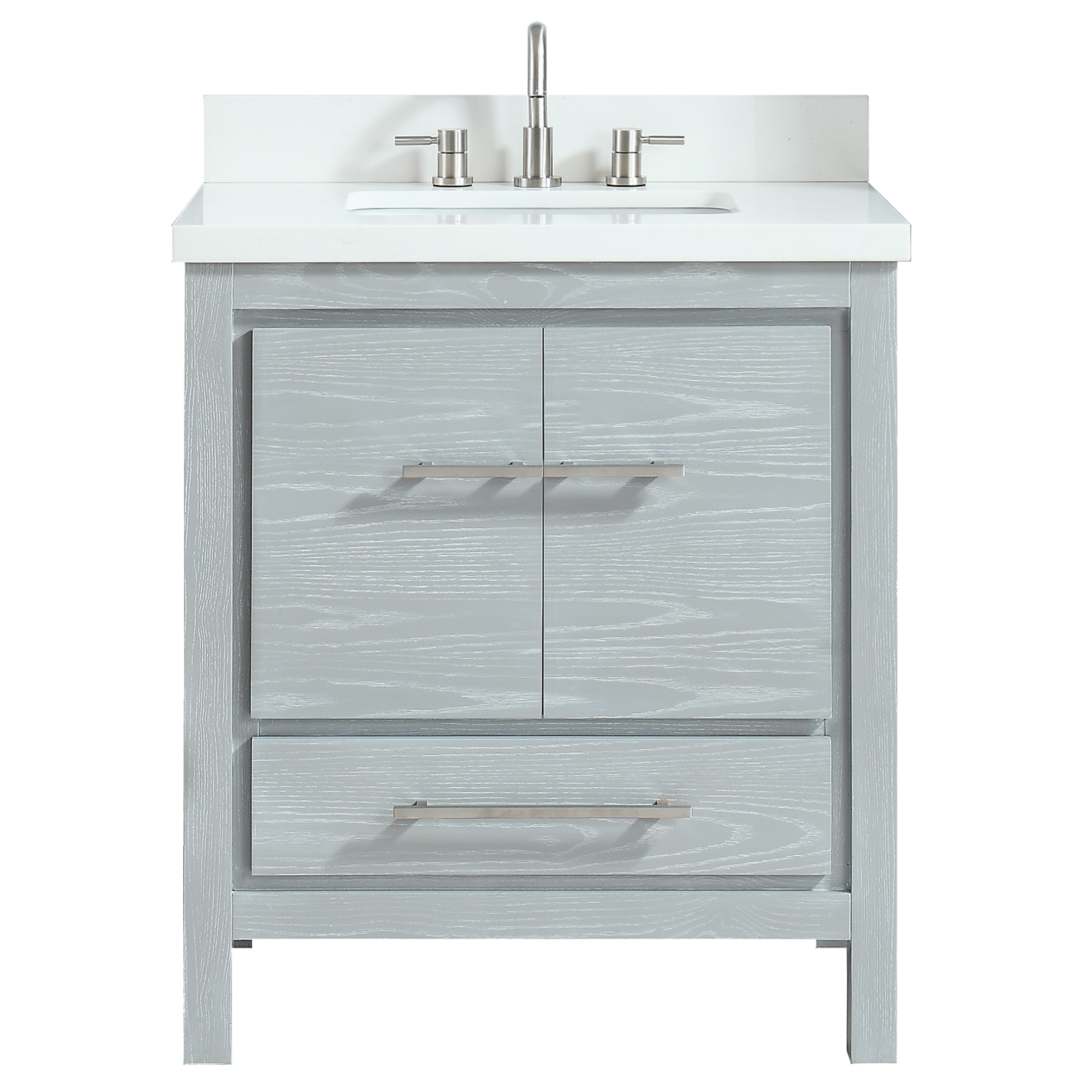 Azzuri RILEY-VS31-SSG Riley 31-in Sea Salt Gray Undermount Single Sink Bathroom Vanity with White Engineered Stone Top