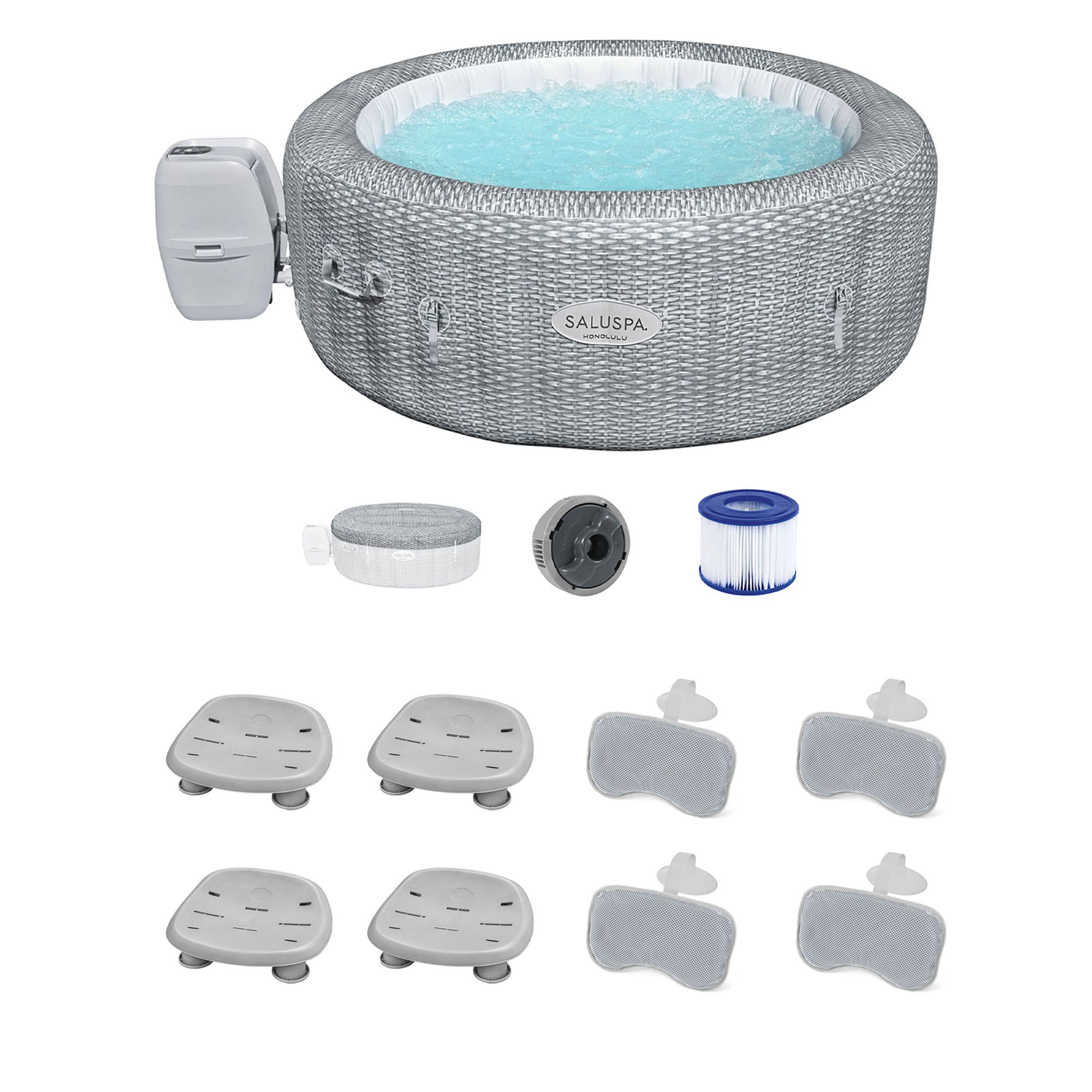 Bestway 396541 SaluSpa 140 Jet 6 -Person Inflatable Round Hot Tub (Cover Included)