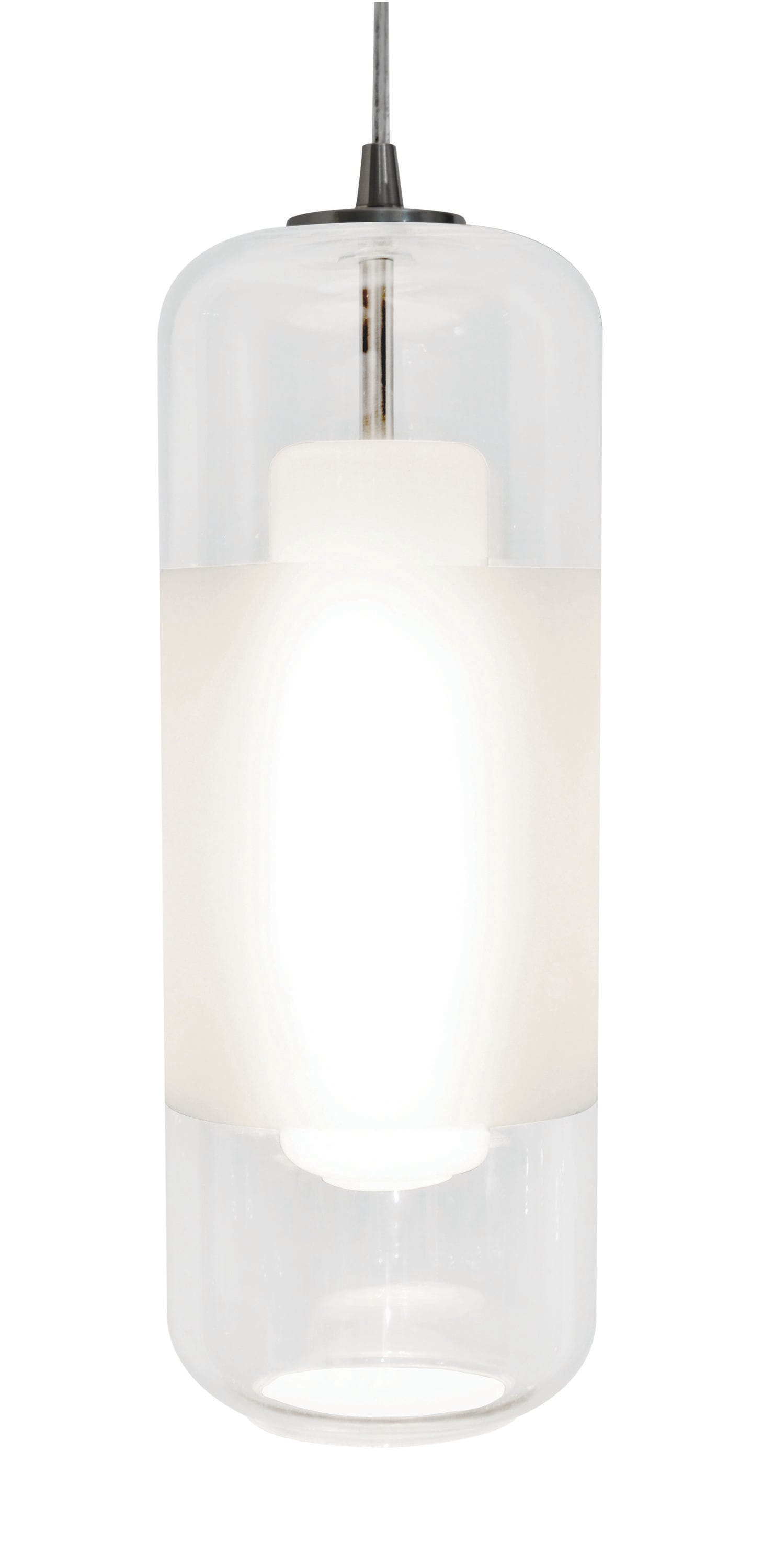 AFX HRP1000L40D2SNCL Hermosa Satin Nickel Transitional Clear glass Cylinder Integrated LED Mini Hanging Pendant light