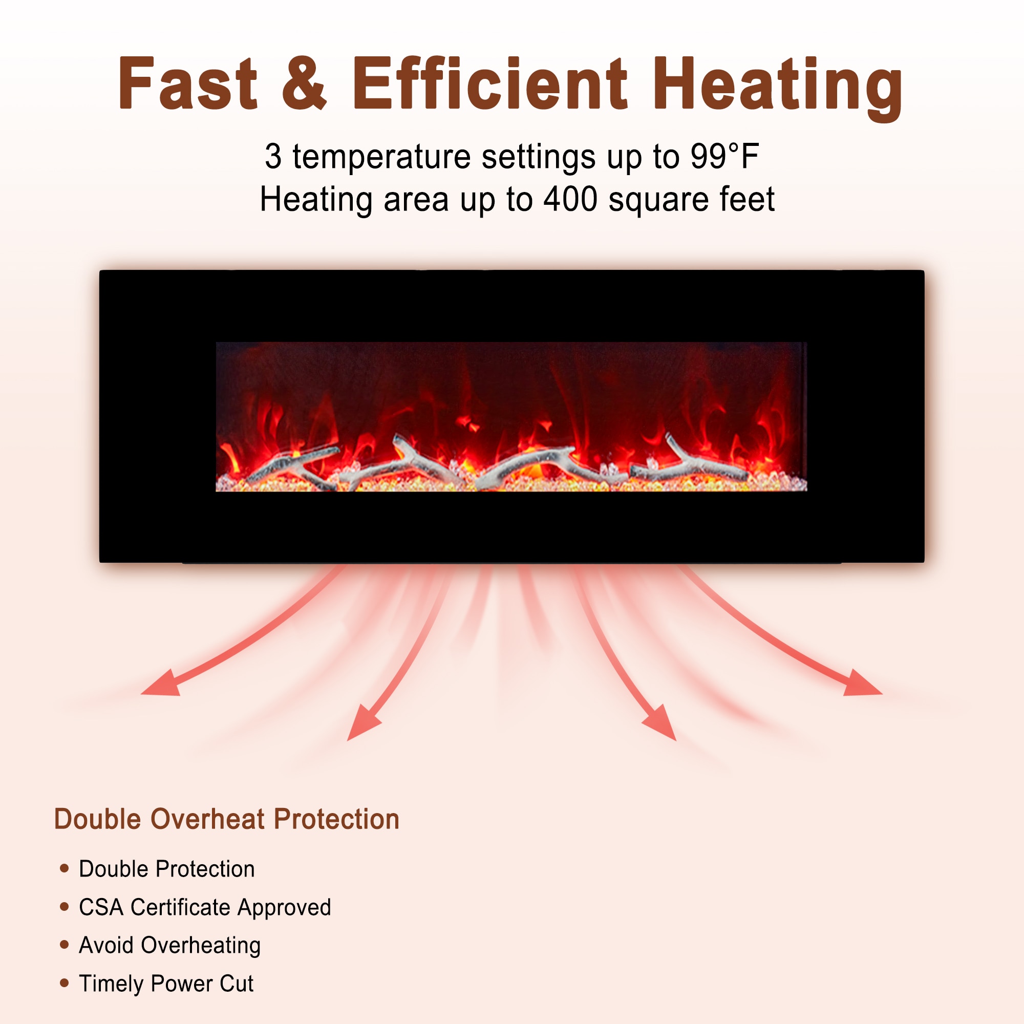 Mondawe WF-ZHX-BS-50 Electric-Fireplaces - View #6