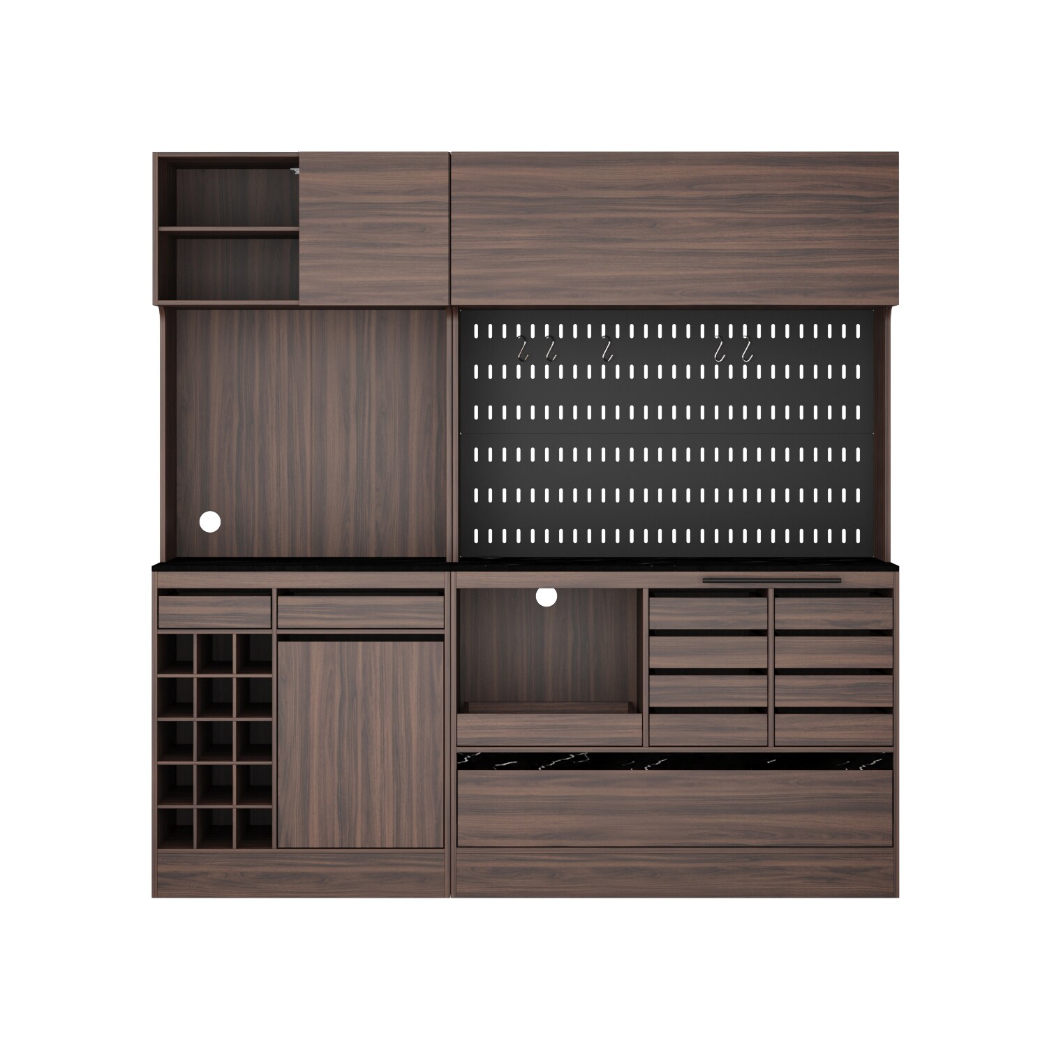 FUFU&GAGA Contemporary/Modern Brown Pantry with Wine Storage in the