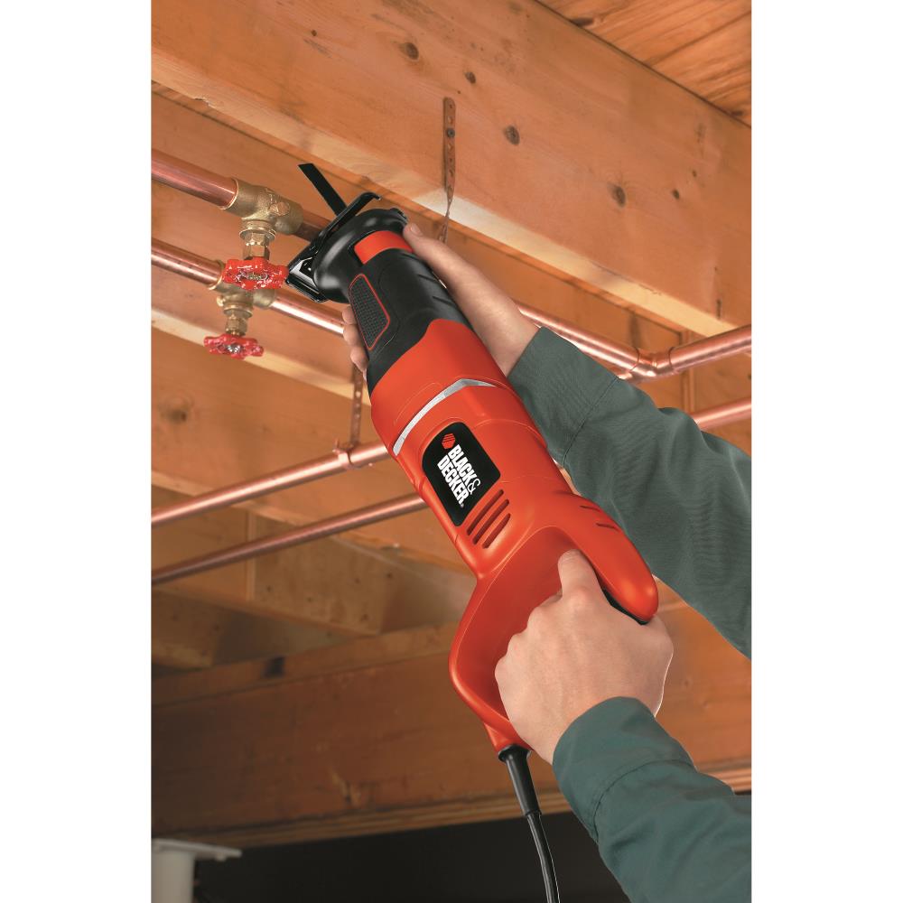 Black & Decker RS500K Corded Reciprocating Saw, Keyless Blade clamp, 120 V,  8.5 A, 1-1/8 in Stroke