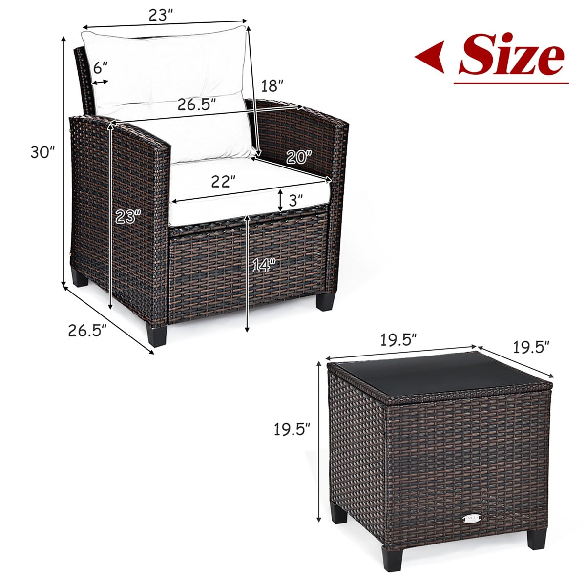 Costway HW63759RE Patio-Conversation-Sets - View #3