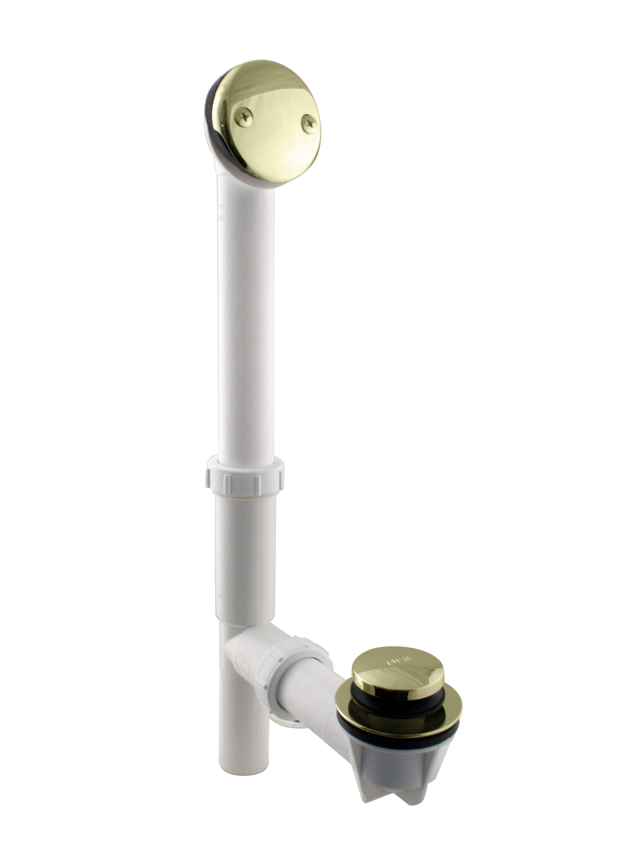 WESTBRASS 593244-03 Bath Waste with Tip-toe Drain 1-1/2 In. Tubular White In Polished Brass 593244-03