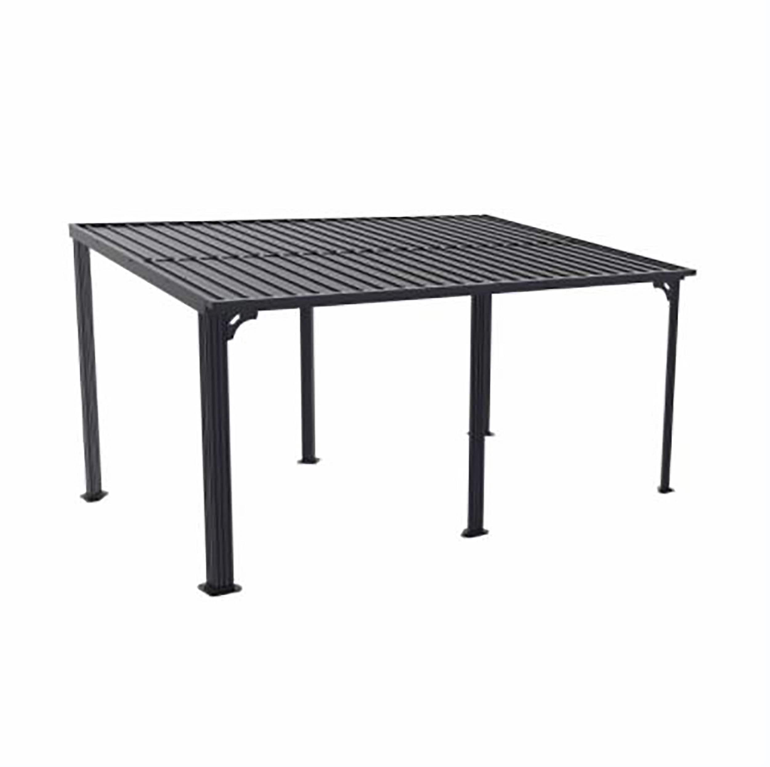VEIKOUS Patio Cover 10-ft x 14-ft Black Aluminum Patio Cover