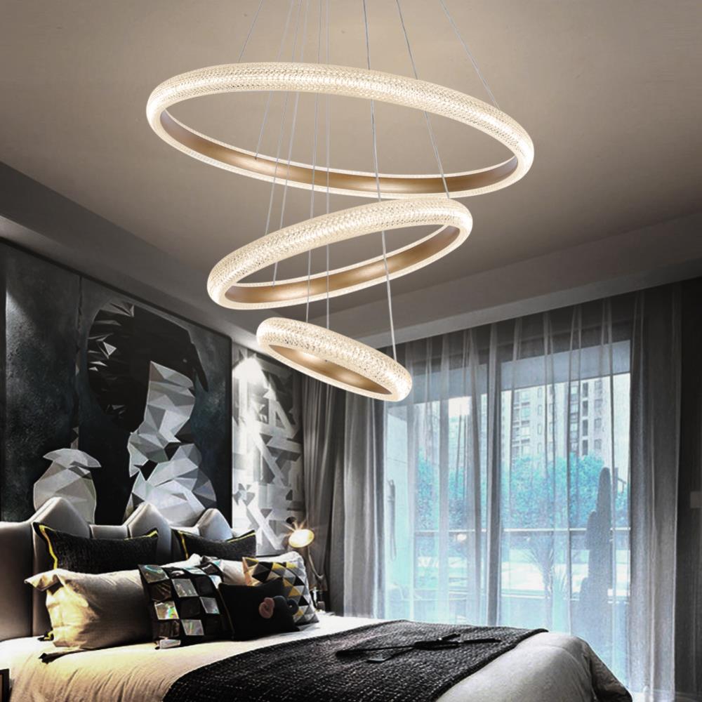 Dry Aluminium 3-Light Modern/Contemporary Chandelier Aiwen Rated at