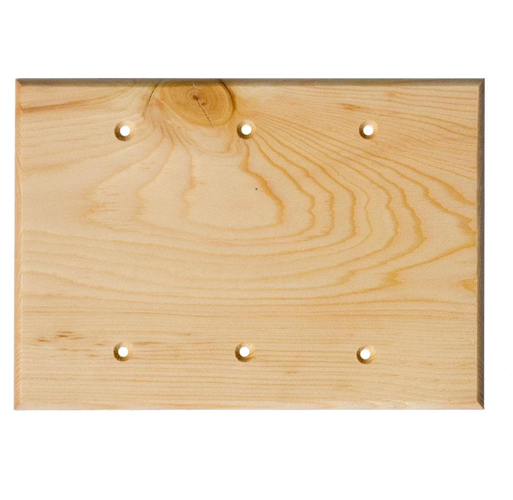 Sierra Lifestyles 682524 3 -Gang Specialty Size Fir Wood Indoor Blank Wall Plate