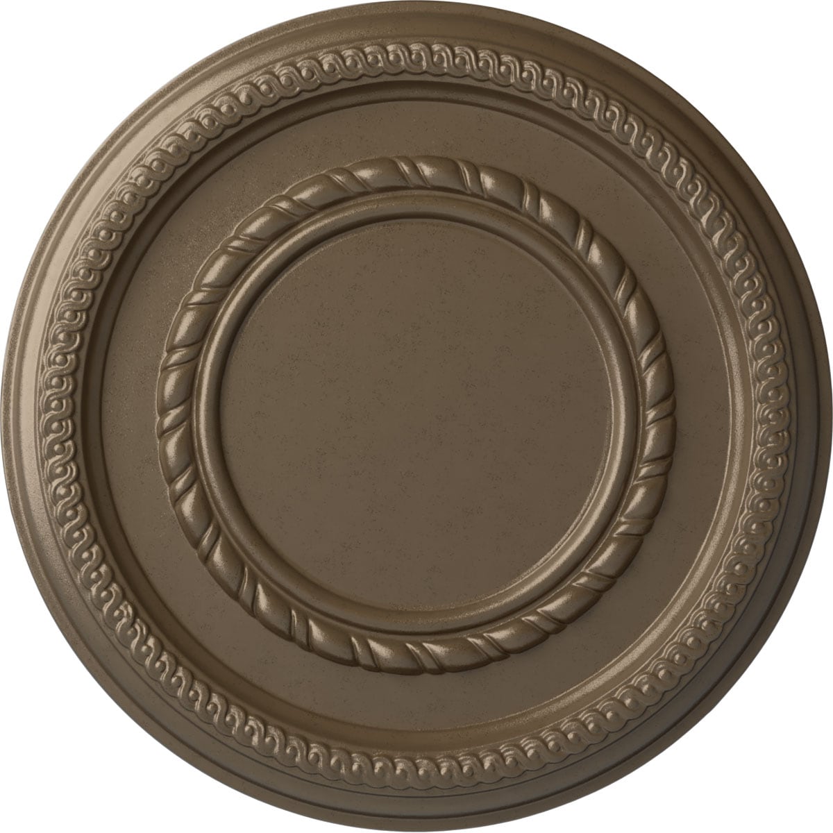 Ekena Millwork CM12FEWSS Federal Roped Small 12.5-in W x 12.5-in L Painted Warm Silver Polyurethane Whole Ceiling Medallion