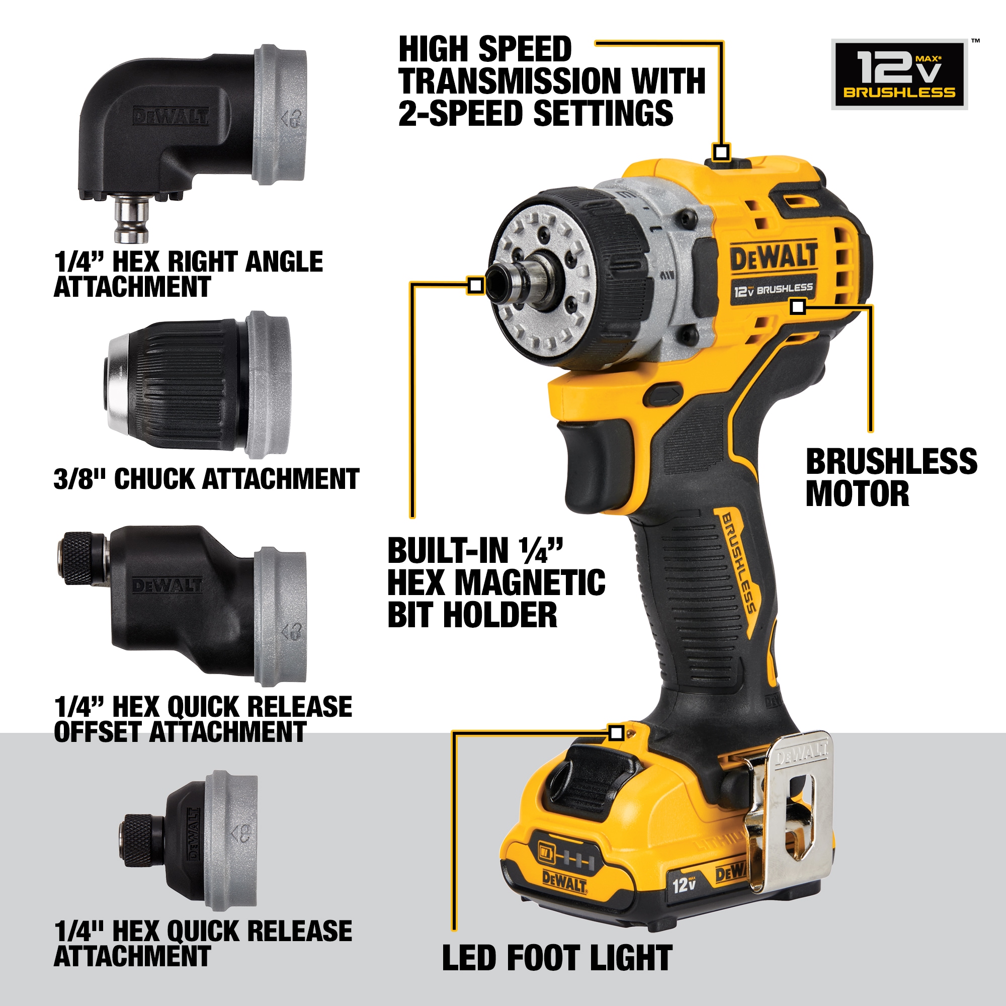 12V MAX* 1/4 Brushless Impact Driver and 3/8 Drill / Driver