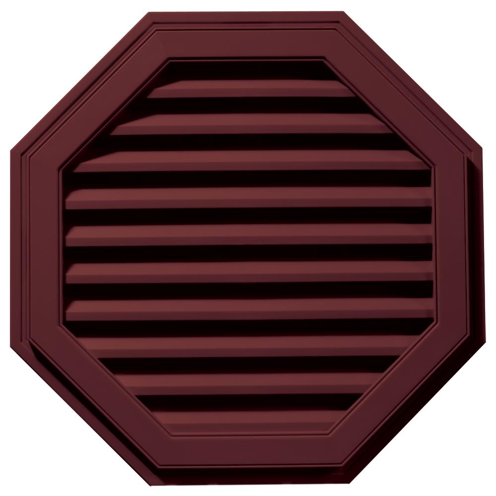 Builders Edge 120013232078 32-in x 32-in Wineberry Octagon Vinyl Gable Louver Vent