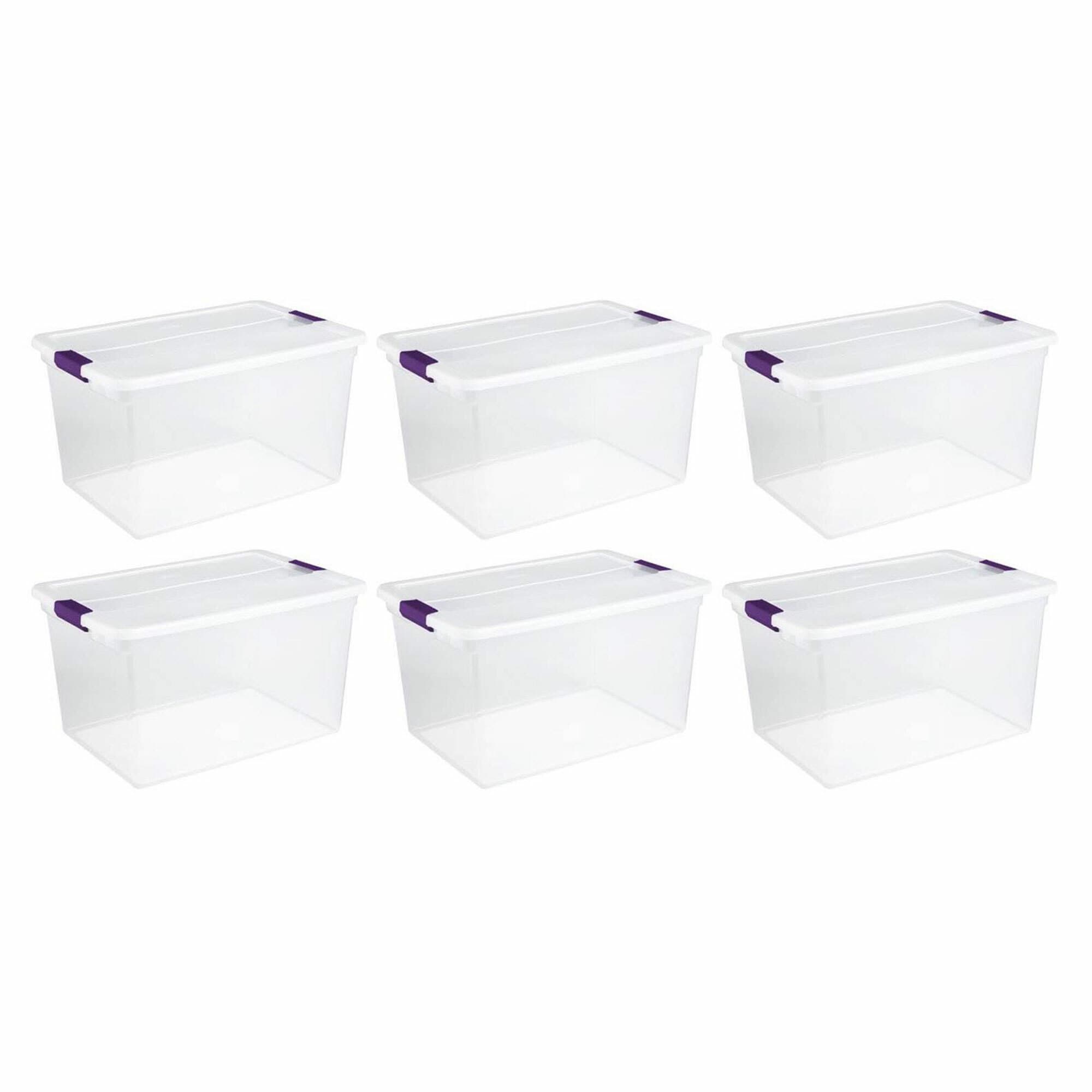 Sterilite Corporation 6-Pack Sterilite Large 16.5-Gallons (66-Quart) Clear  Tote with Latching Lid in the Plastic Storage Containers department at