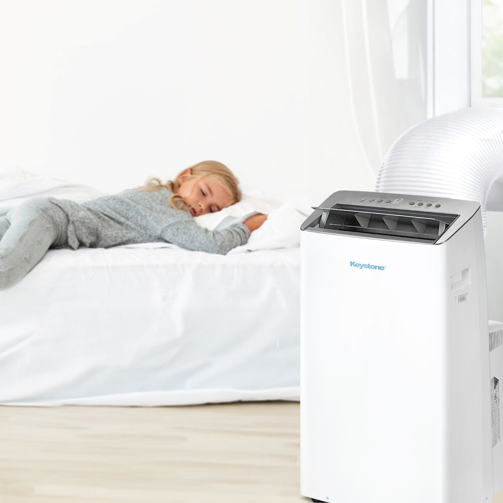 Keystone 14,000 BTU White Portable Air Conditioner with Heater and Remote