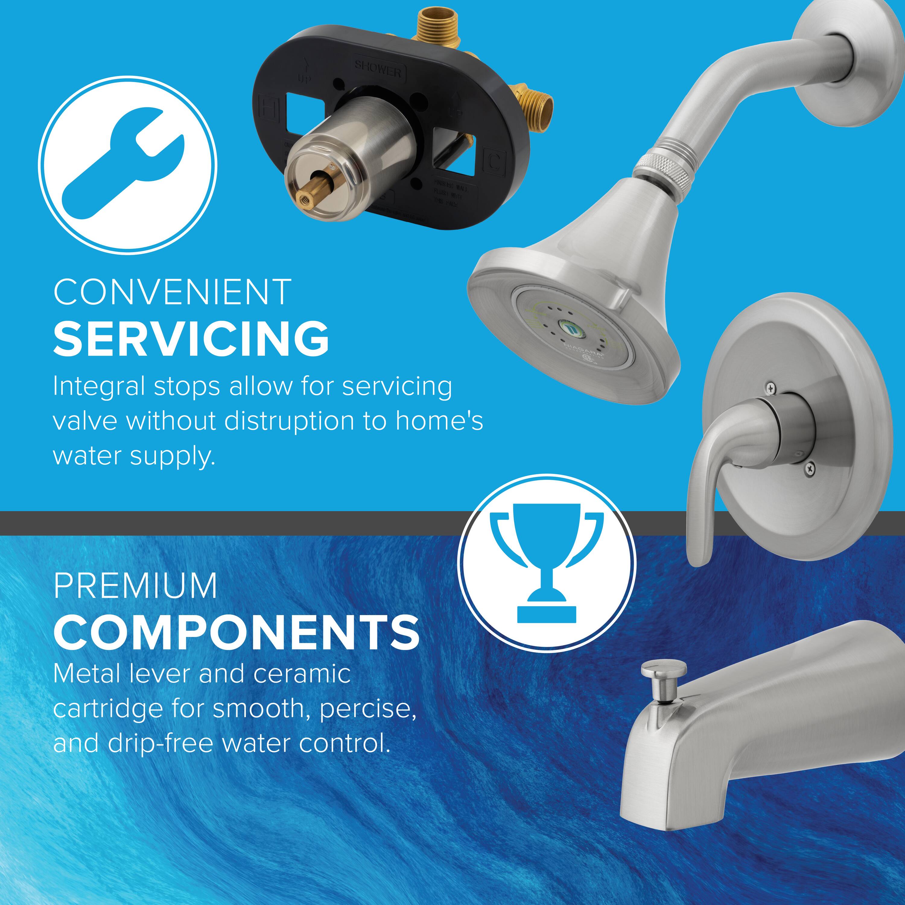 Niagara Conservation N-SLPB-TS15-BN-US Tub-Shower-Faucets - View #6