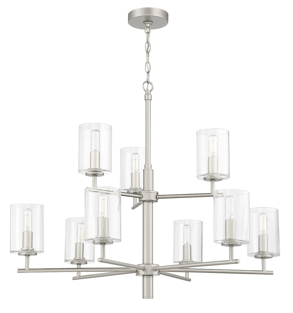 Craftmade 55629-SN Hailie 9 -Light Satin Nickel Transitional For Use in Bedrooms, Dining Rooms, Foyers, Living Rooms Chandelier