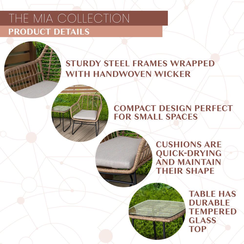 Mod Furniture MIA3PC-GRY Patio-Conversation-Sets - View #5
