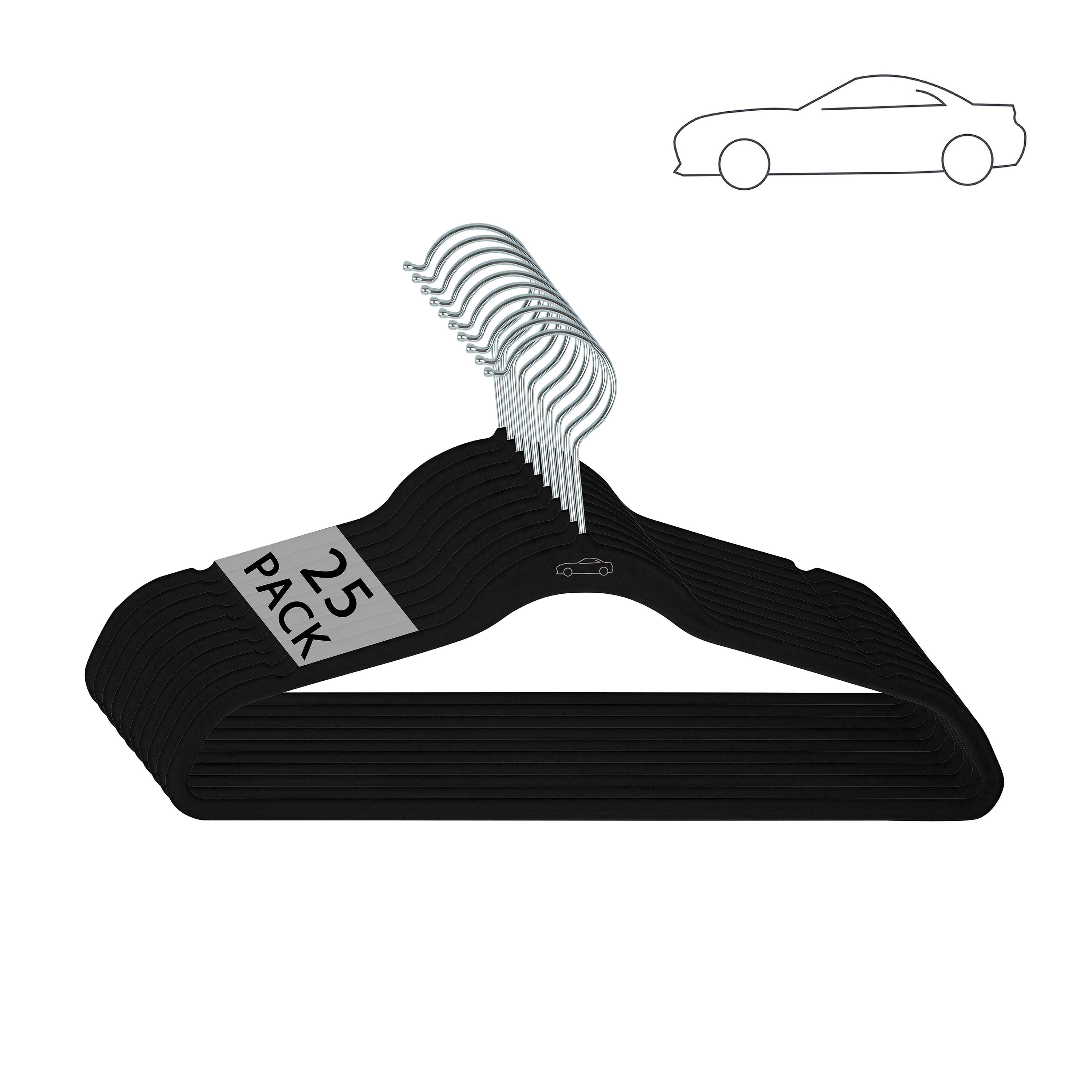 Simplify 3224-BLACK 25 -Pack Velvet Clothing Hanger ( Black )