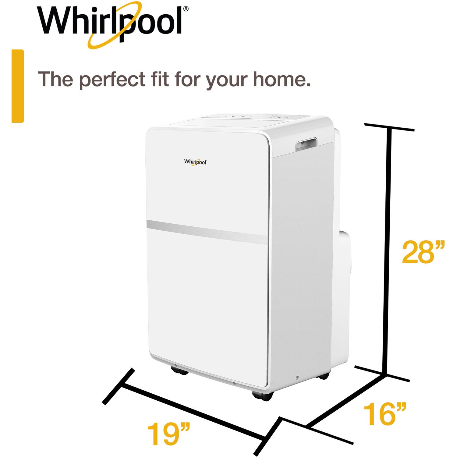 Whirlpool 8000-BTU DOE (115-Volt) White Vented Portable Air Conditioner ...