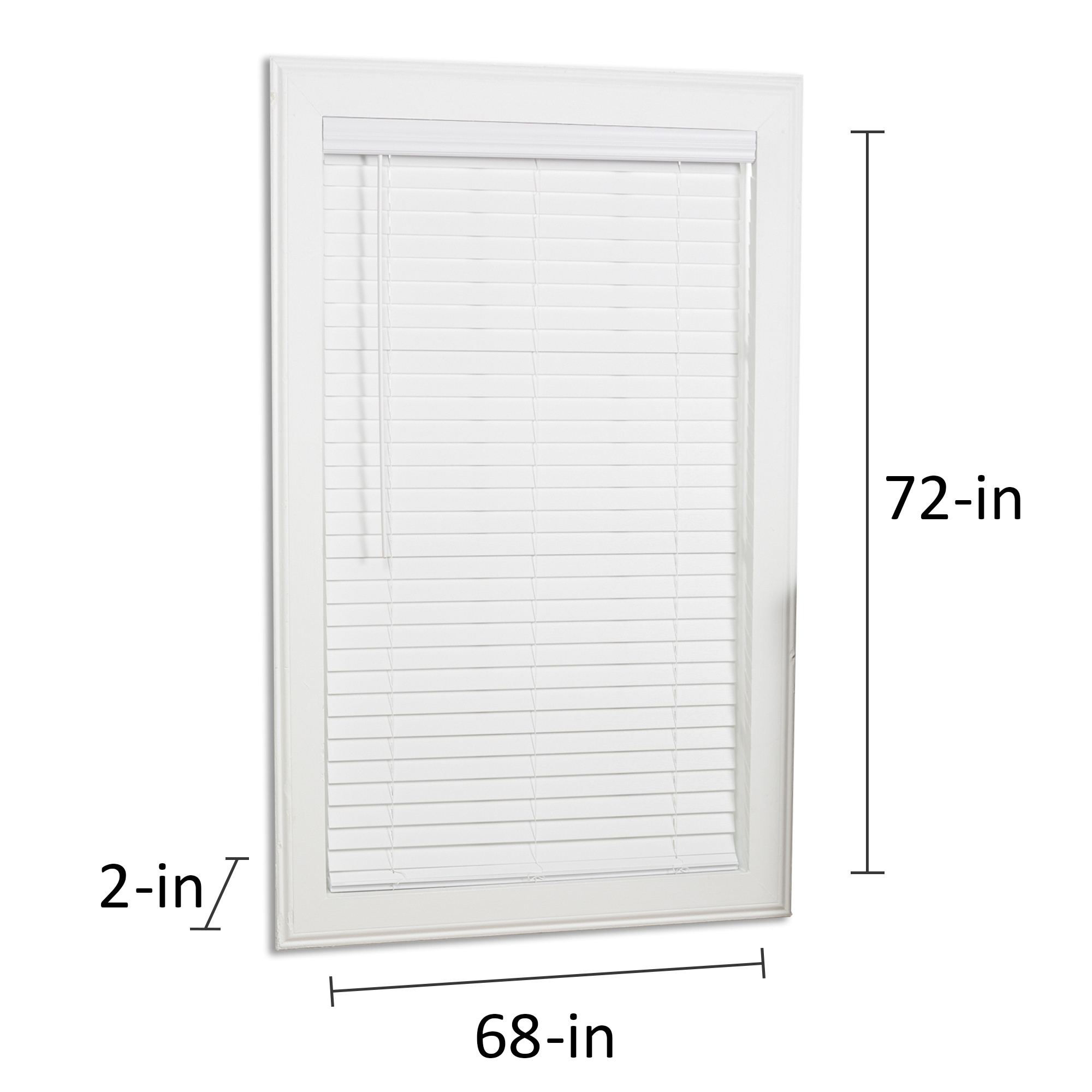 allen roth Cordless Faux Wood 2-in Slat Width 68-in x 72-in Cordless  White Faux Wood Room Darkening Horizontal Blinds in the Blinds department  at