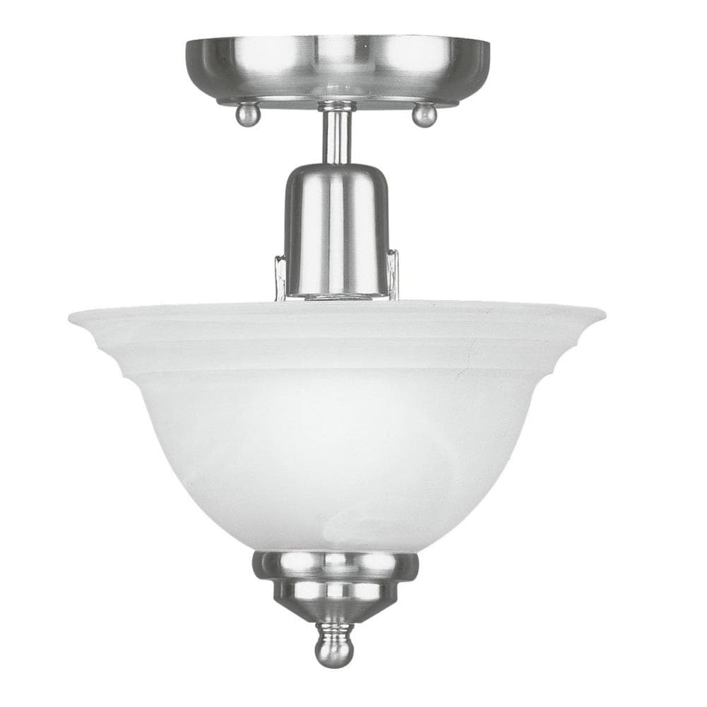 Livex Lighting 4250-91 North Port 1-Light Brushed Nickel Semi mount light