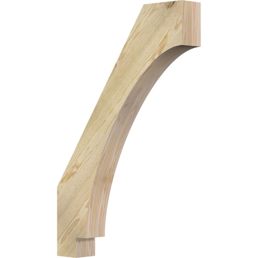 Ekena Millwork BRC04X24X36IMP00RDF 4-in x 24-in x 36-in Douglas Fir Unfinished Wood Imperial Rough Sawn Knee Brace