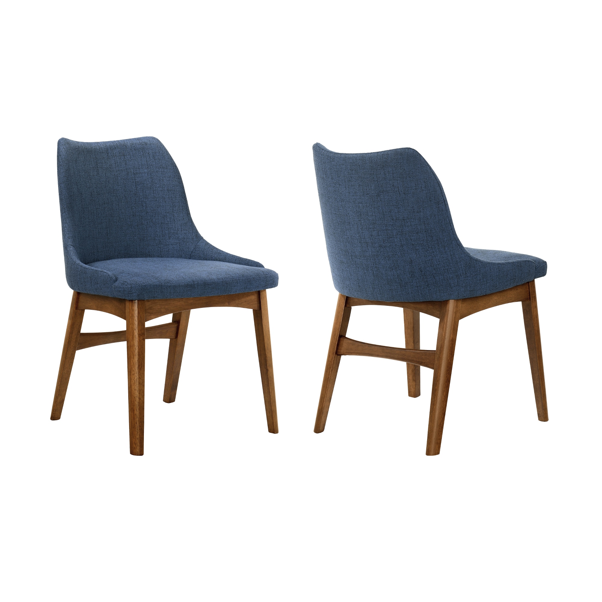 Armen Living LCAZSIWABLU Set of 2 Contemporary/Modern Polyester Upholstered Dining Side Chair (Wood Frame)