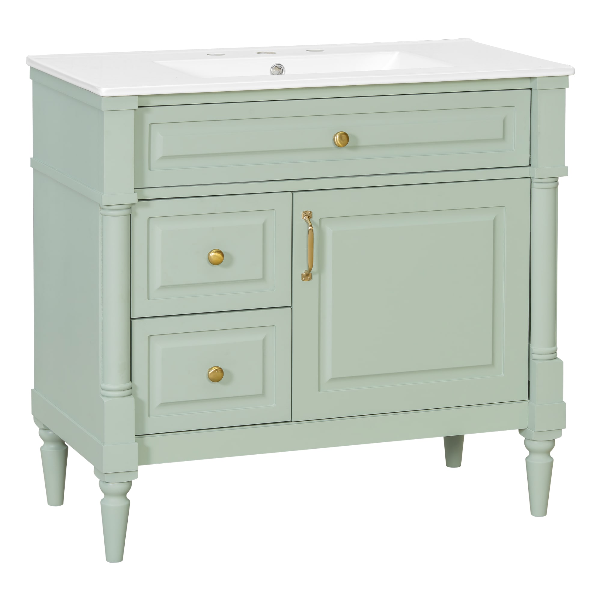 Ayelon Undermount Single Sink Bathroom Vanity with White Ceramic Top