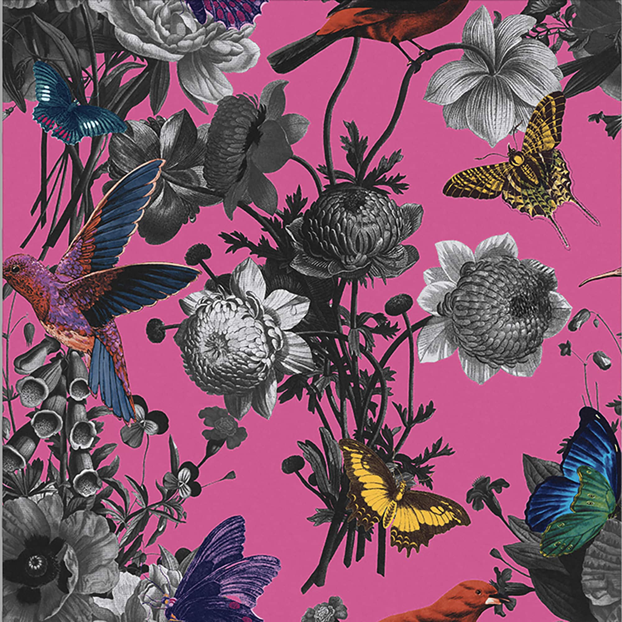 Graham & Brown 10642994 Graham Brown 20.5-in Pink Non-woven Floral 56-sq ft Unpasted Paste the wall Wallpaper Sample