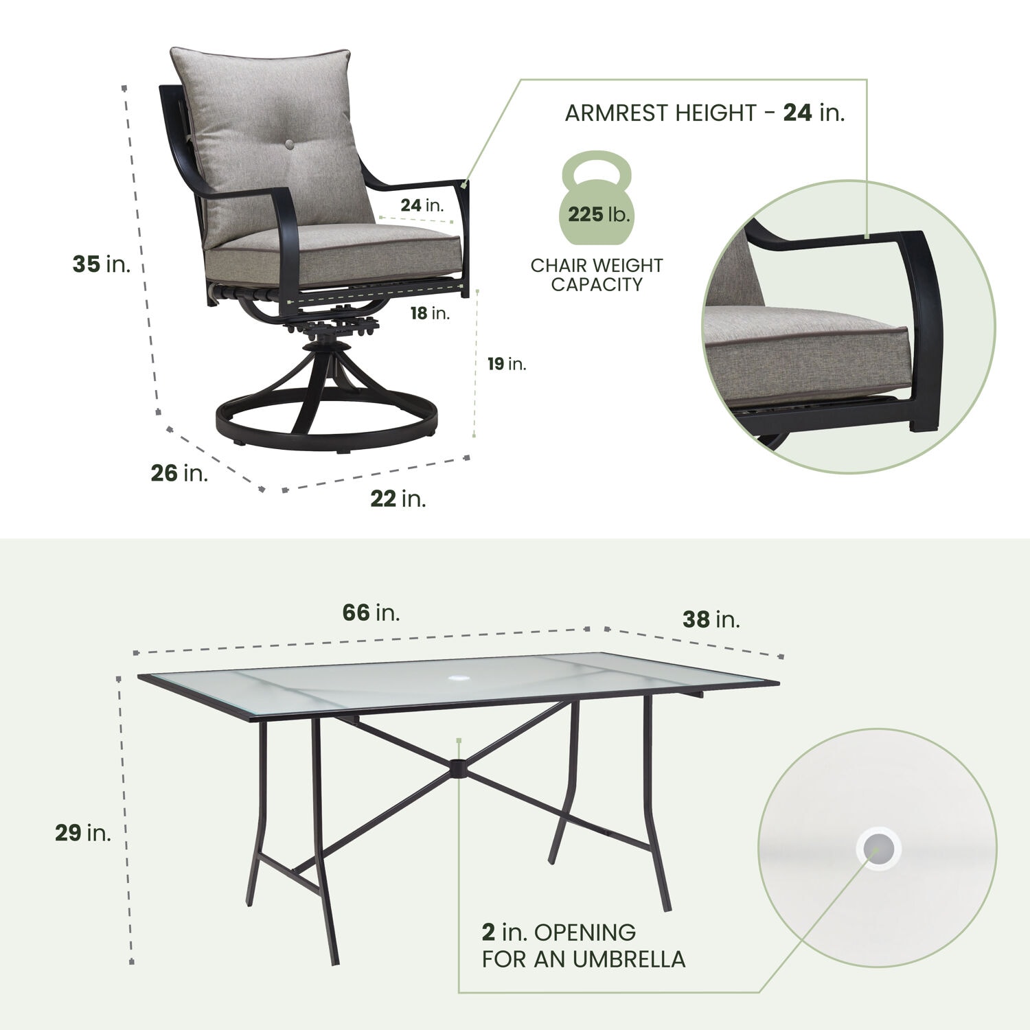 Hanover LAVDN7PCSW-SLV Patio-Dining-Sets - View #3