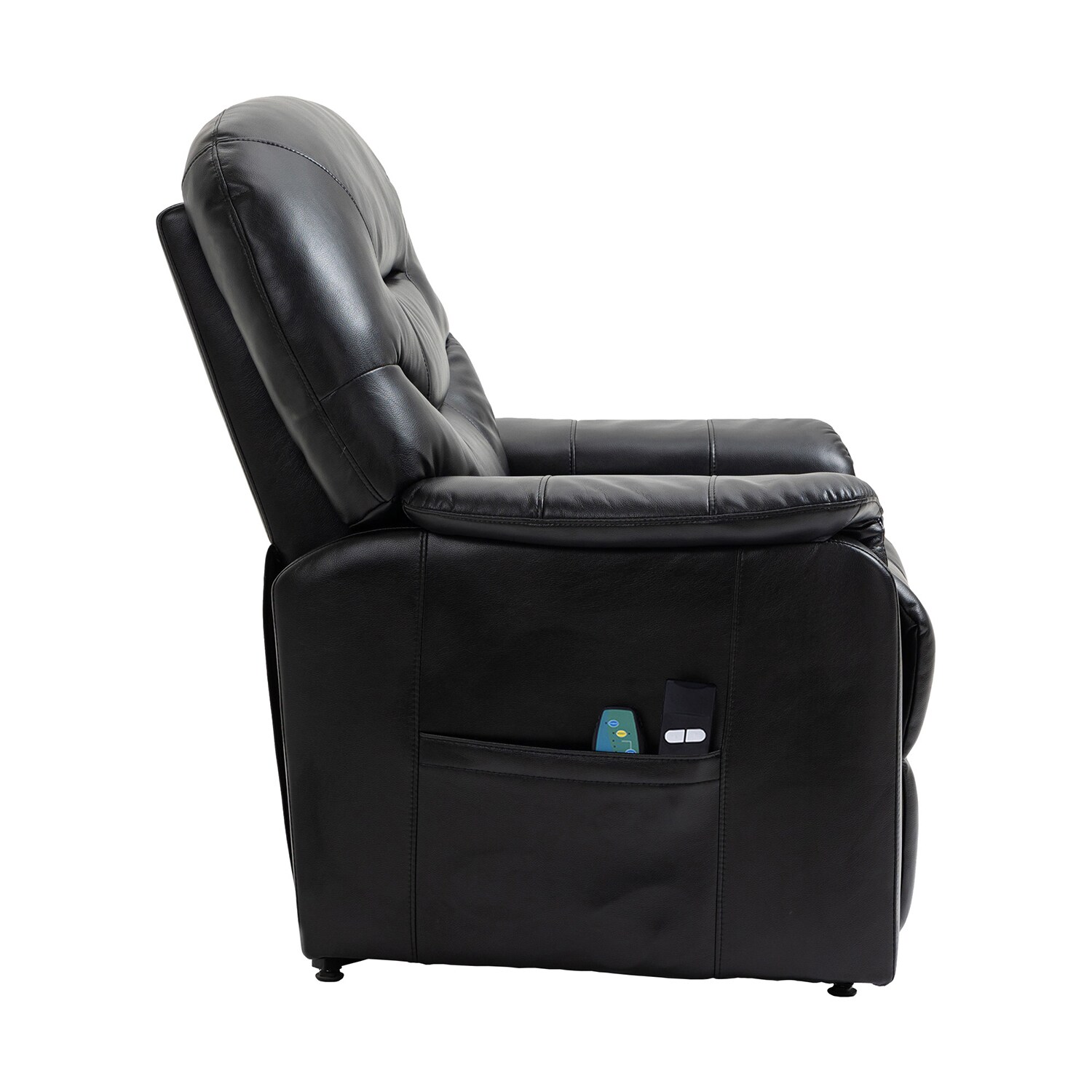 GZMR Lift Chair Black Polyester Upholstered Powered Reclining Recliner ...