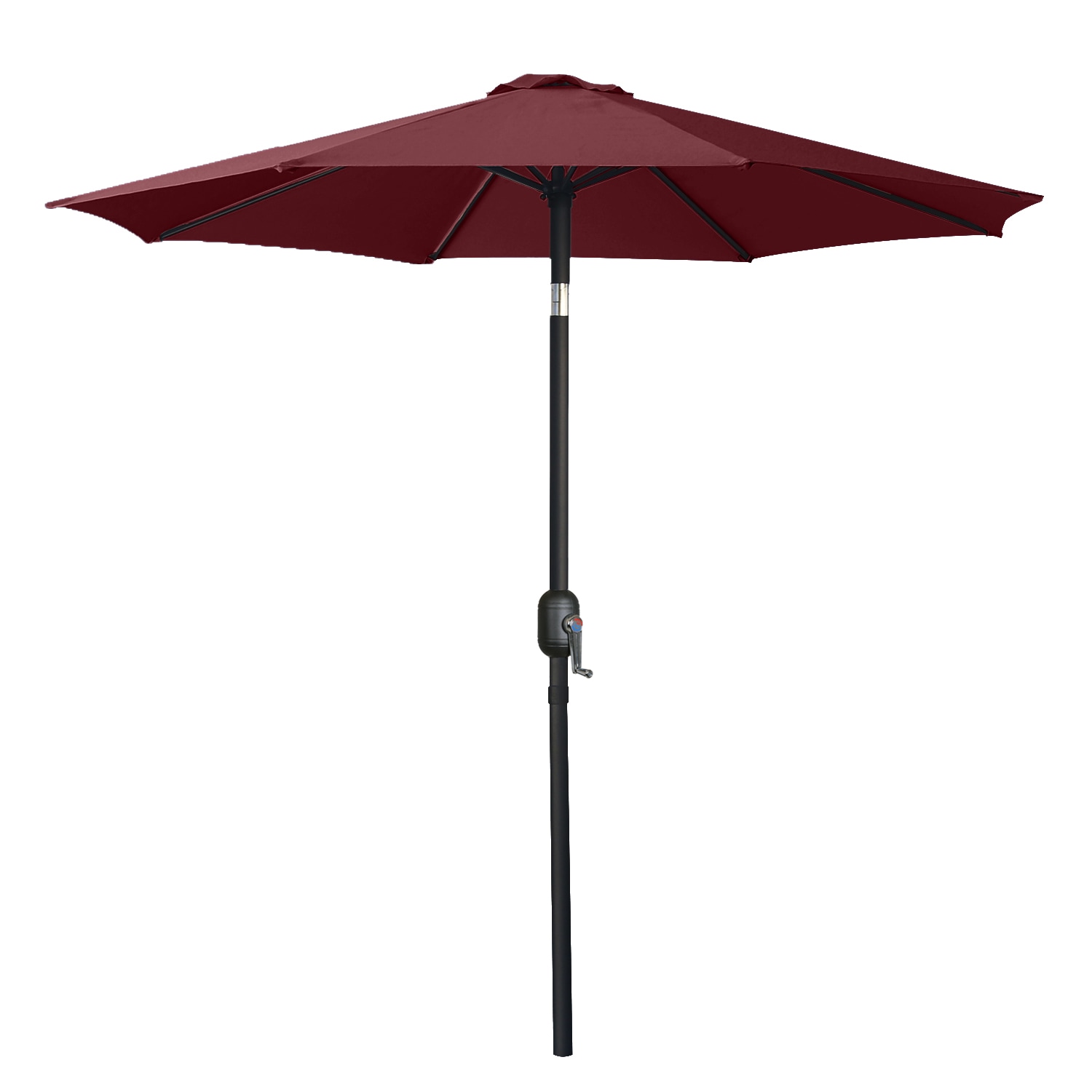 ABCCANOPY 9USLS6923A22UB03RDY6 7.5-ft Aluminum Red Crank Market Patio Umbrella with Lights