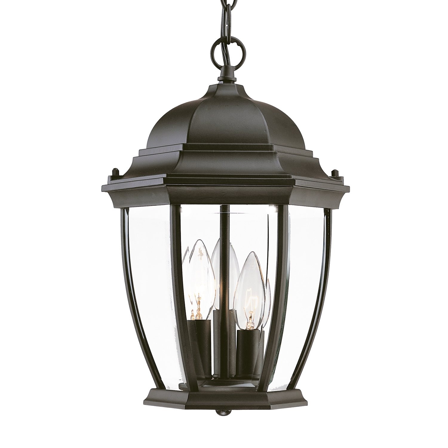 Acclaim Lighting 5036BK Naples Matte black Traditional Seeded glass Lantern Medium Outdoor Hanging Single