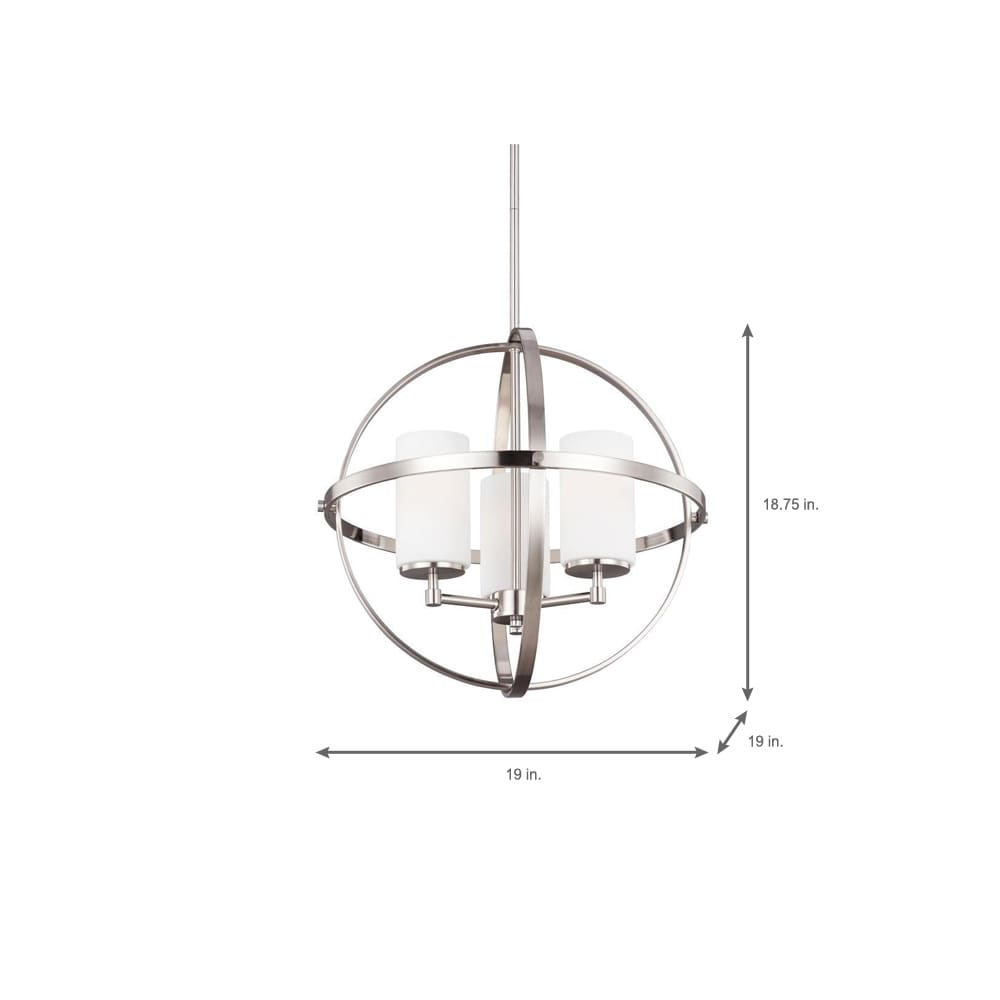 Generation Lighting Alturas 3-Light Brushed Nickel Modern/Contemporary ...