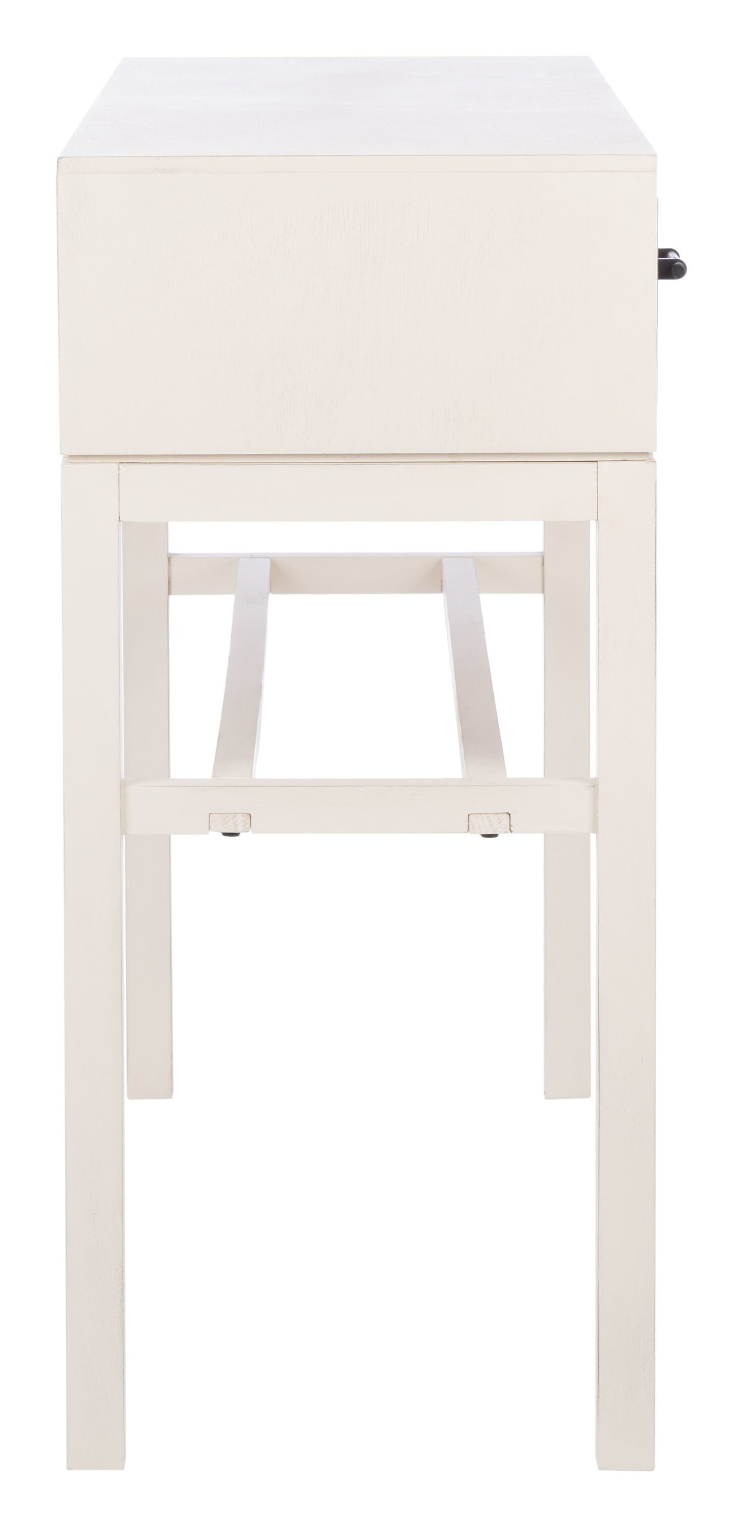 Ajana Distressed White & Honey Brown Chevron 2-Drawer Console Table