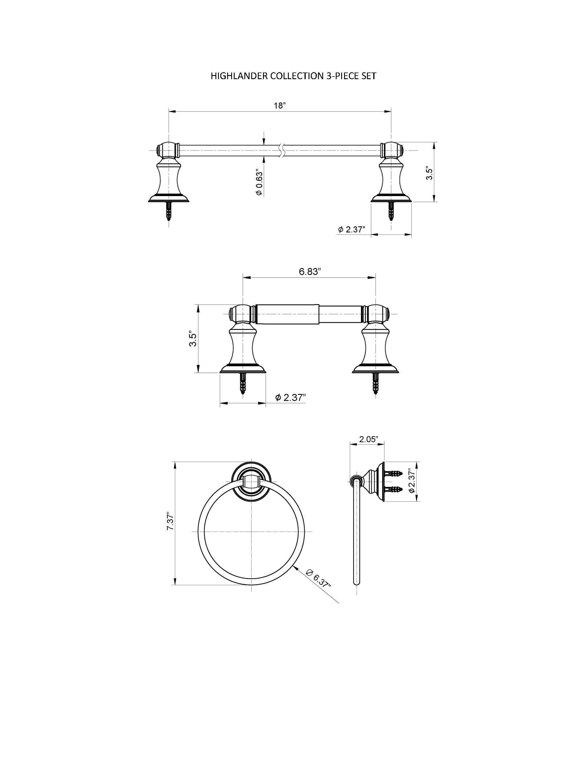 ARISTA 3502-3SET-SN Decorative-Bath-Hardware-Kits - View #5