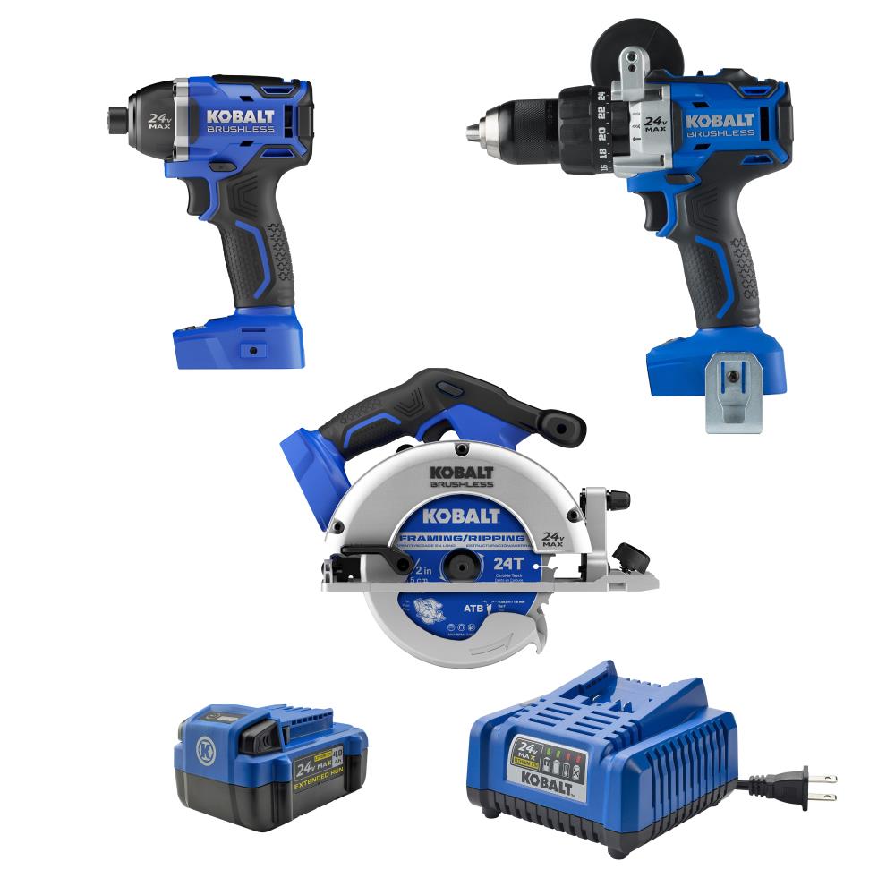 Kobalt KCK 0302A-03 3-Tool Brushless Power Tool Combo Kit with Soft Case (1-Battery Included and Charger Included)