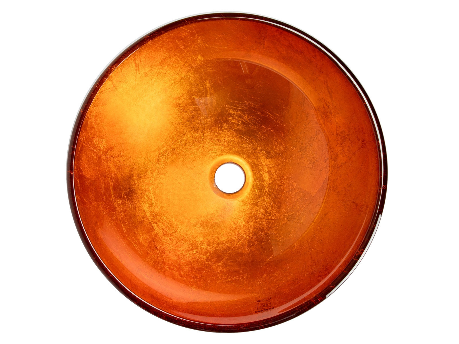 Eden 16.5'' Orange Tempered Glass Circular Vessel Sink