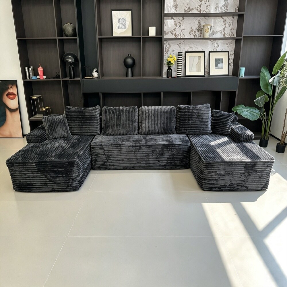 Mibranix 131 Inch U Shape Cloud Modular Sectional Sofa Couch No ...
