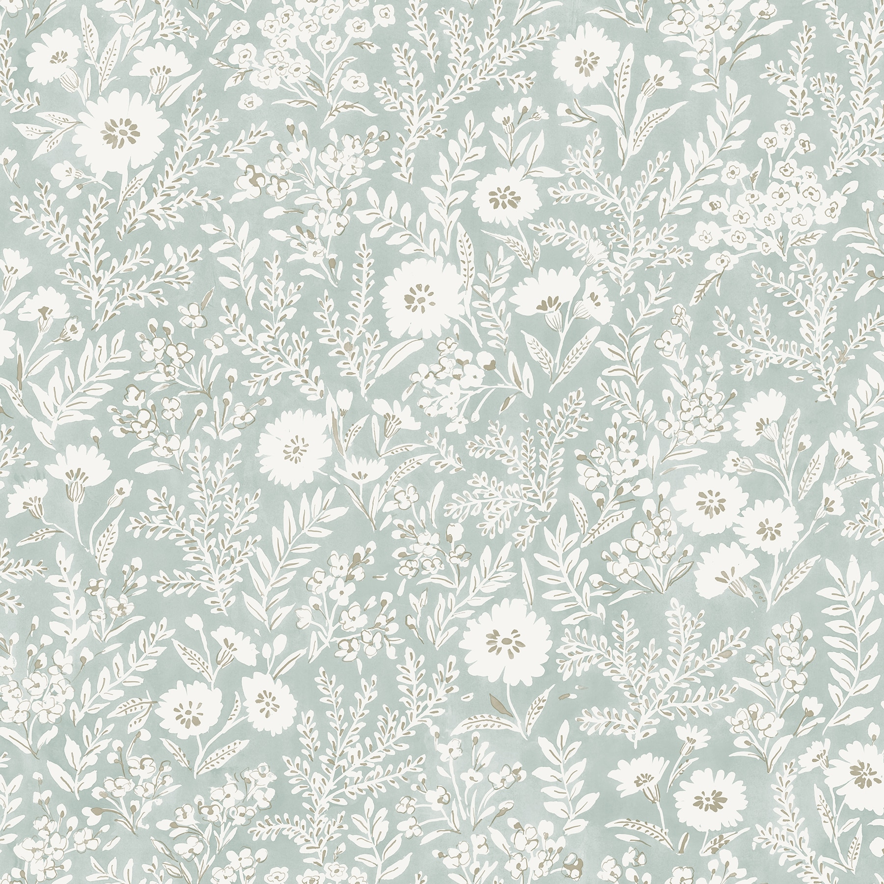 Chesapeake 4072-70053 Delphine 56.4-sq ft Seafoam Non-woven Floral Prepasted Water Activated Paste Wallpaper